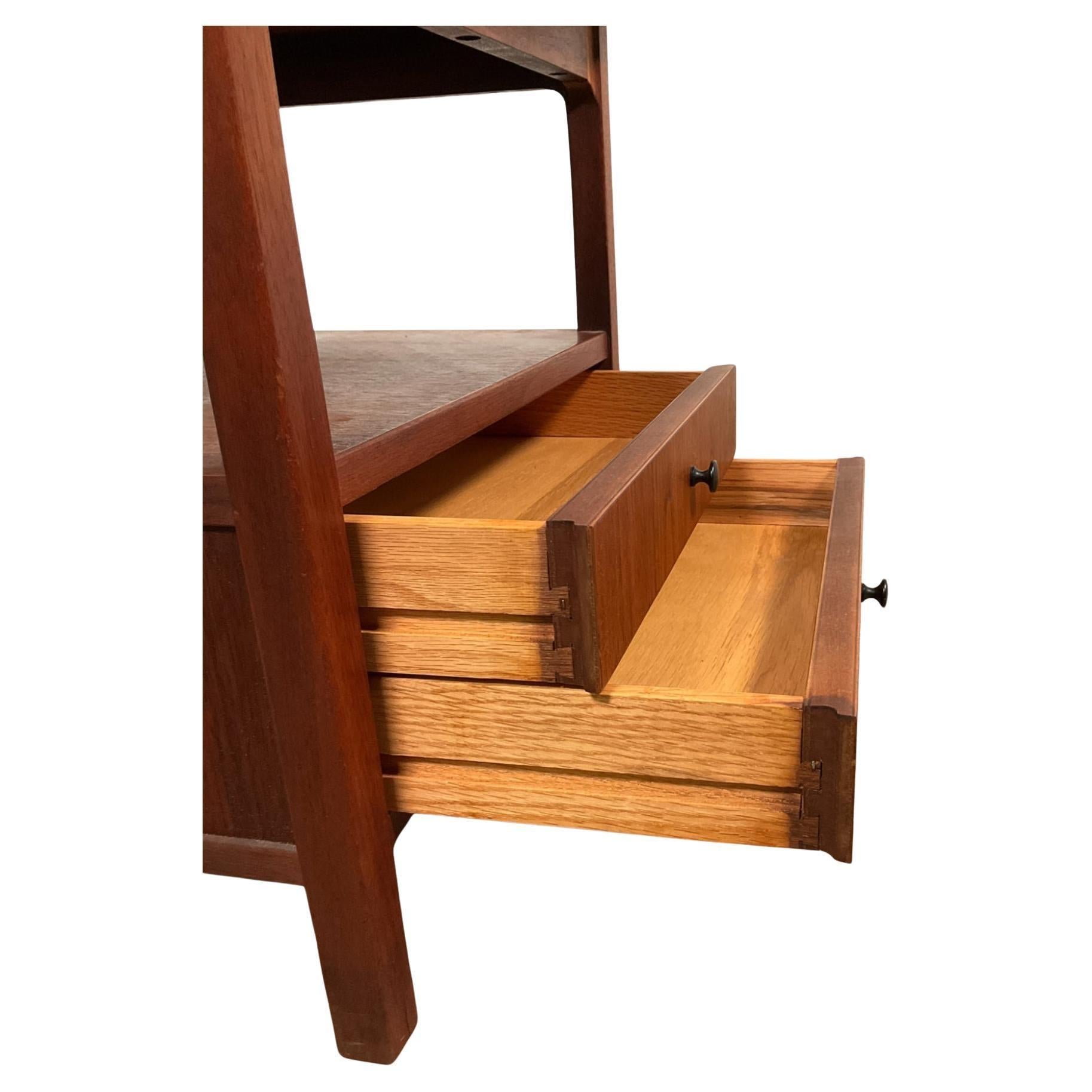 Woodwork Mid century 2 drawer walnut nightstand by Jack Cartwright for Founders For Sale