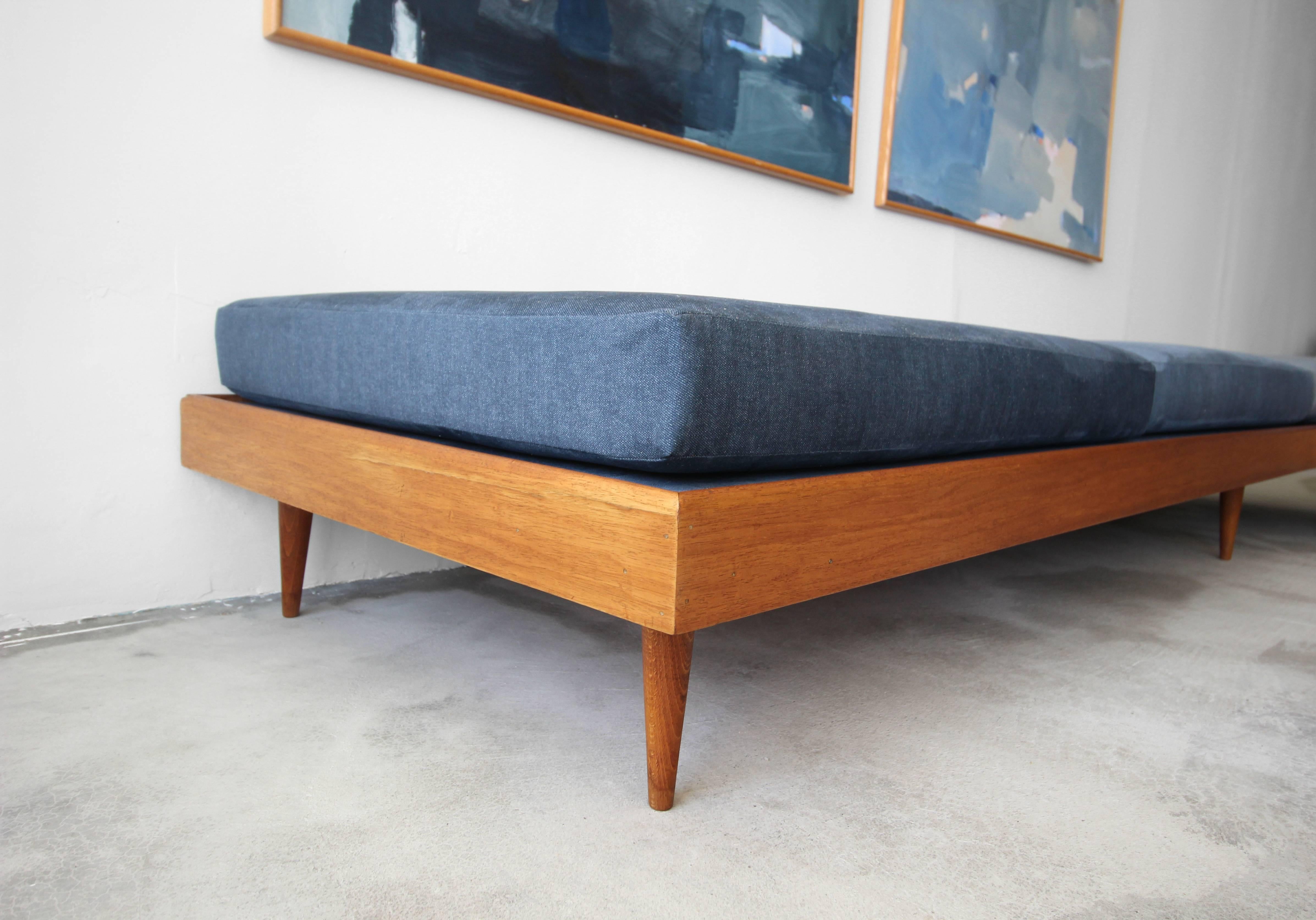 Mid Century Two-Piece Teak Bench Sofa 1