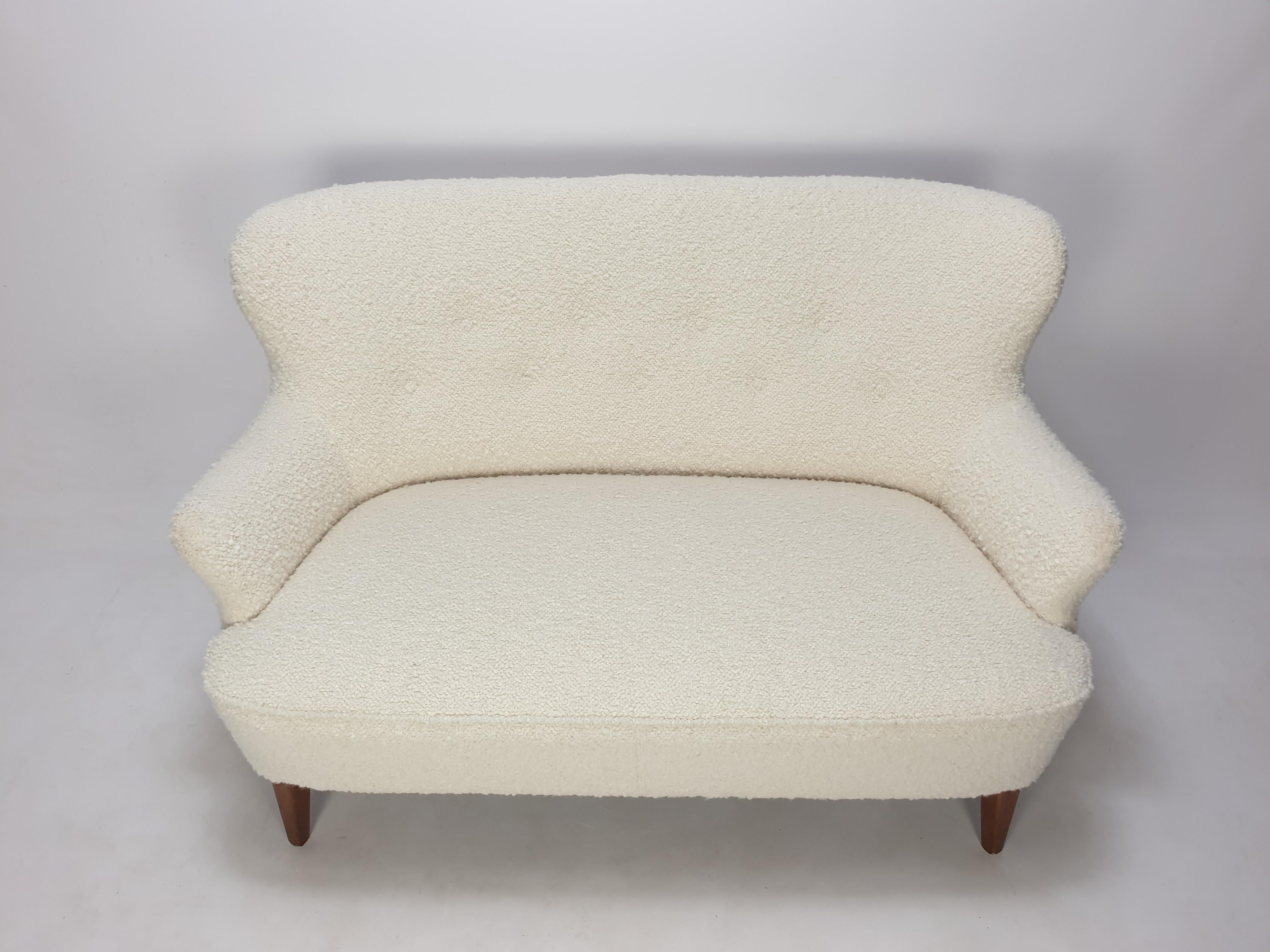 Woven Mid Century 2-Seat Sofa by Theo Ruth for Artifort, 1950s For Sale
