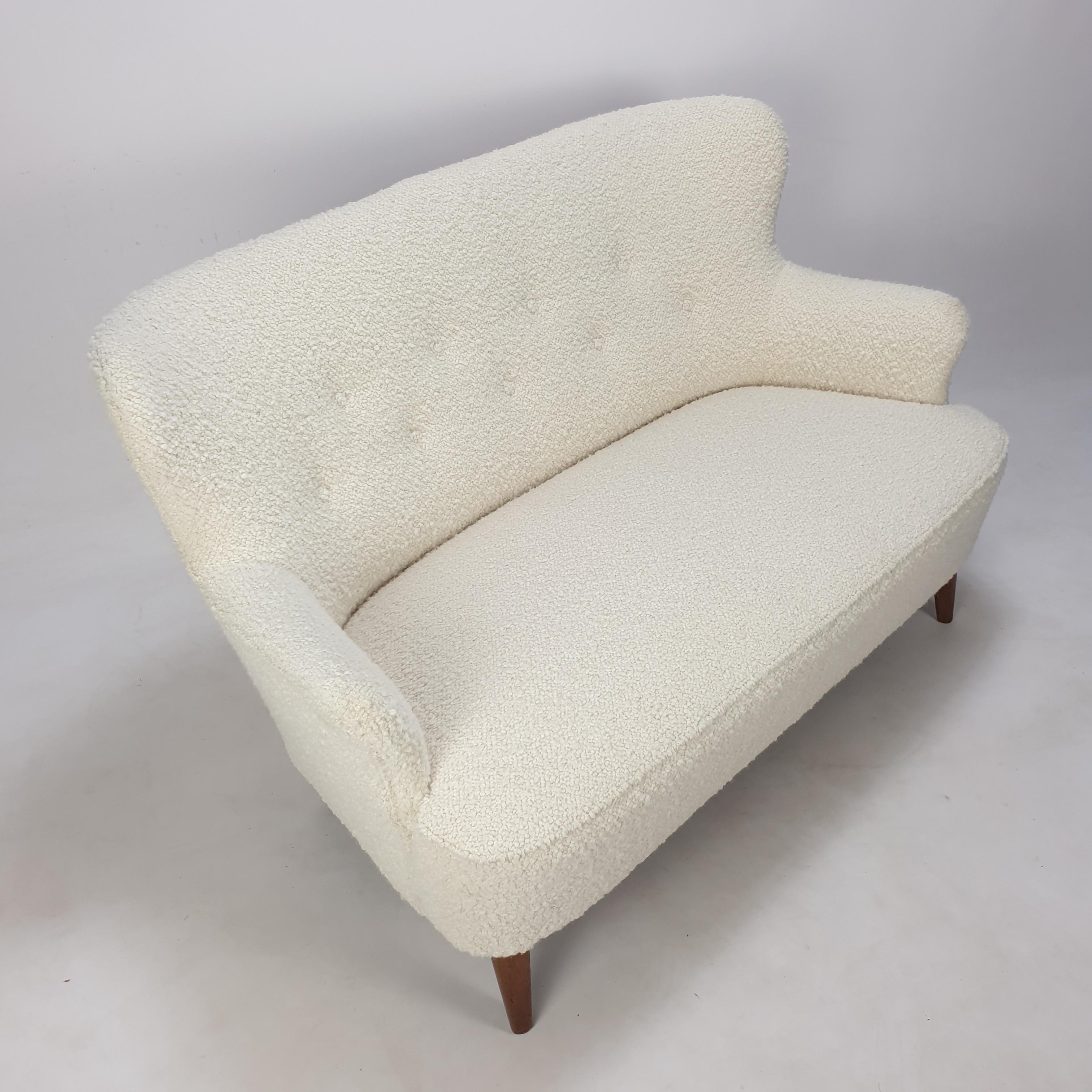 Fabric Mid Century 2-Seat Sofa by Theo Ruth for Artifort, 1950s For Sale