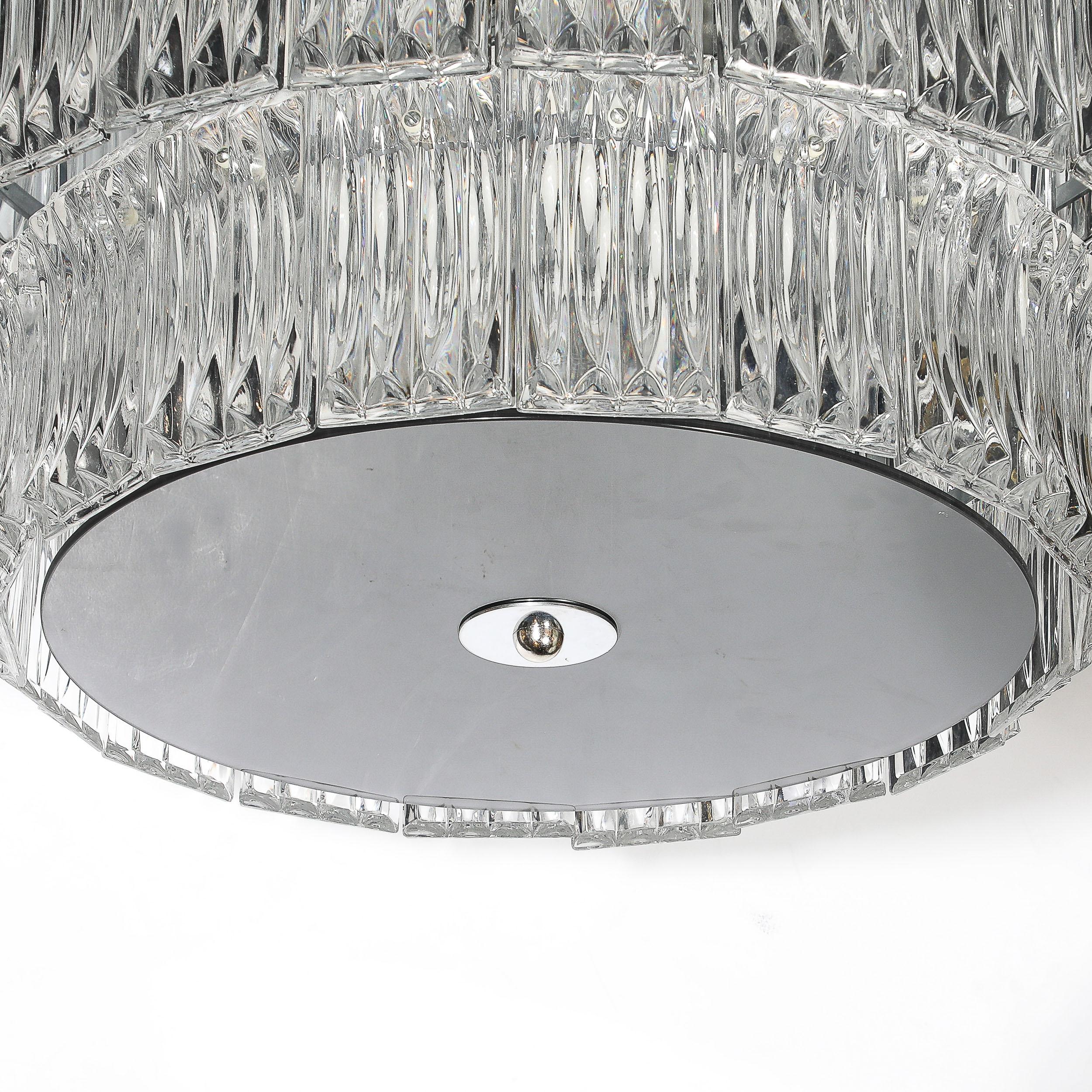 Empotrable de 2 niveles de cristal de Murano transparente de mediados de siglo con difusor de cristal ahumado en venta 4