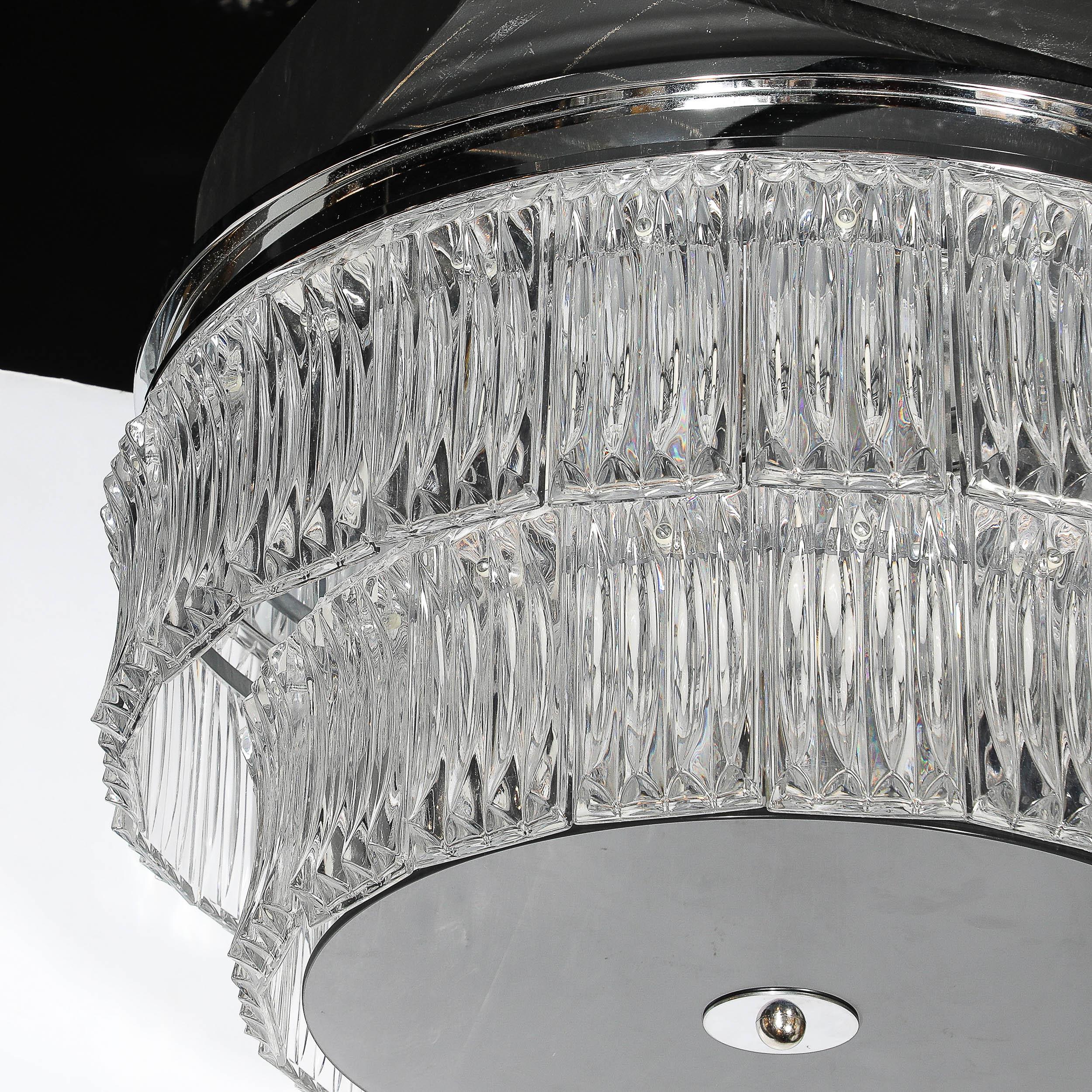 Empotrable de 2 niveles de cristal de Murano transparente de mediados de siglo con difusor de cristal ahumado en venta 5