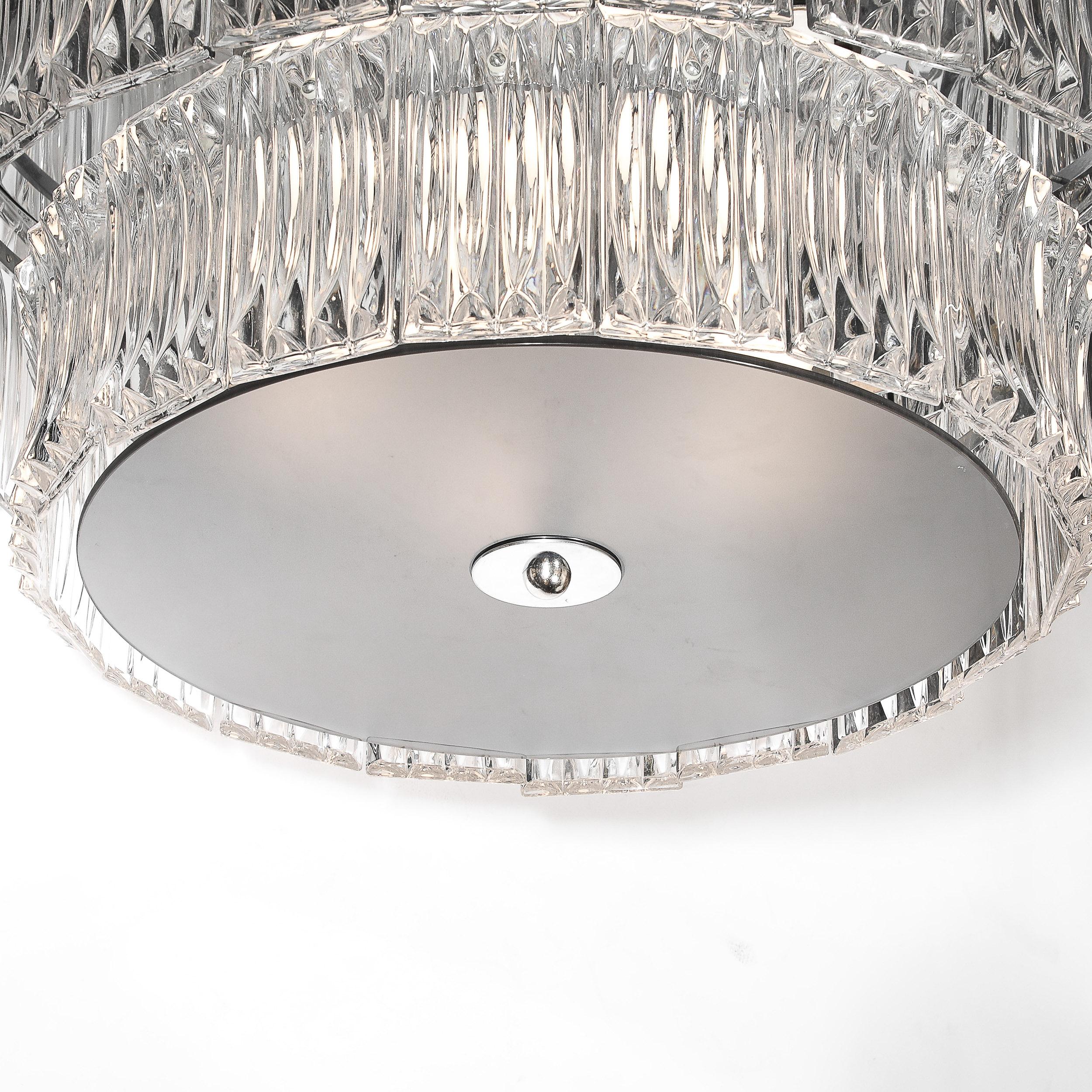 Empotrable de 2 niveles de cristal de Murano transparente de mediados de siglo con difusor de cristal ahumado finales del siglo XX en venta