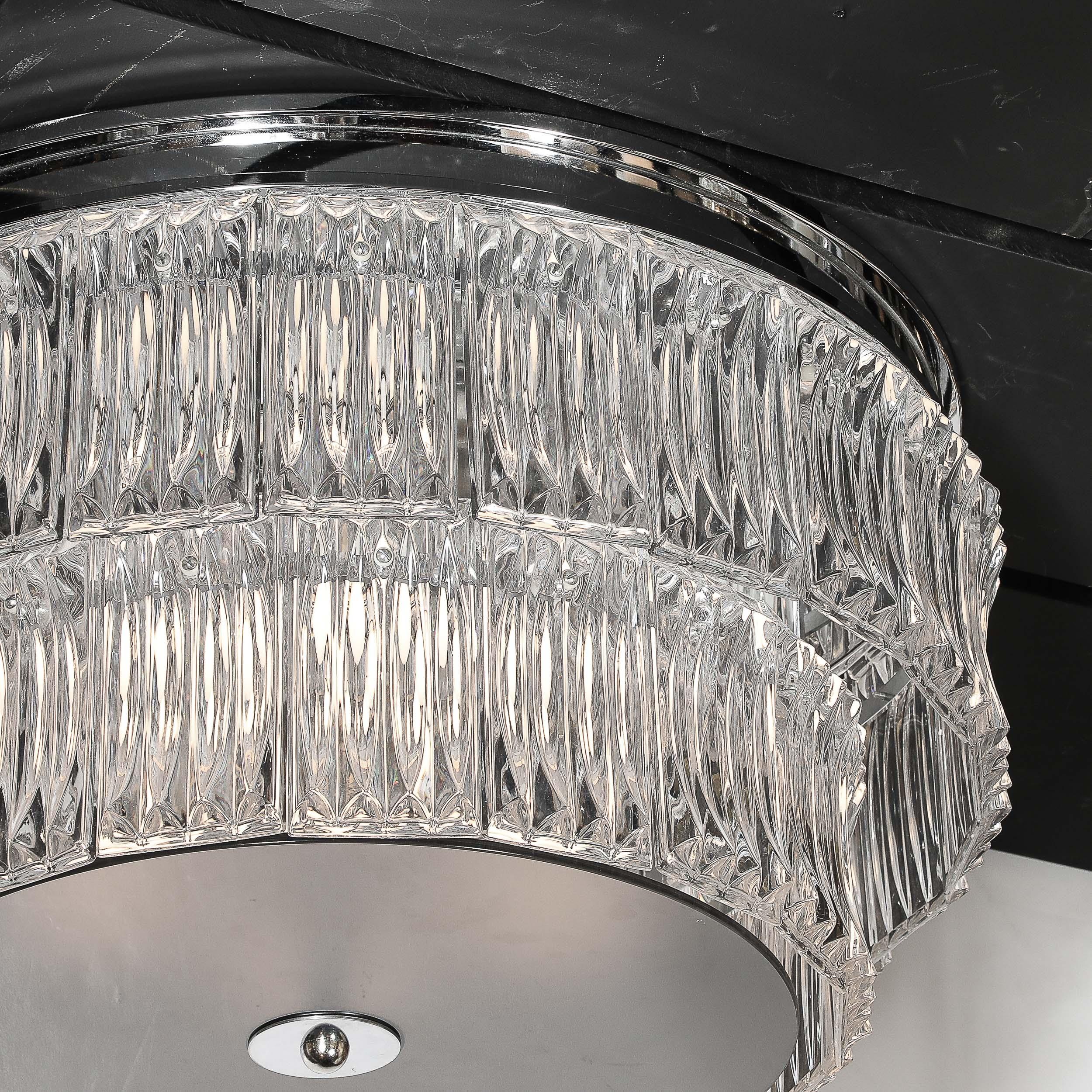 Empotrable de 2 niveles de cristal de Murano transparente de mediados de siglo con difusor de cristal ahumado Cristal de Murano en venta