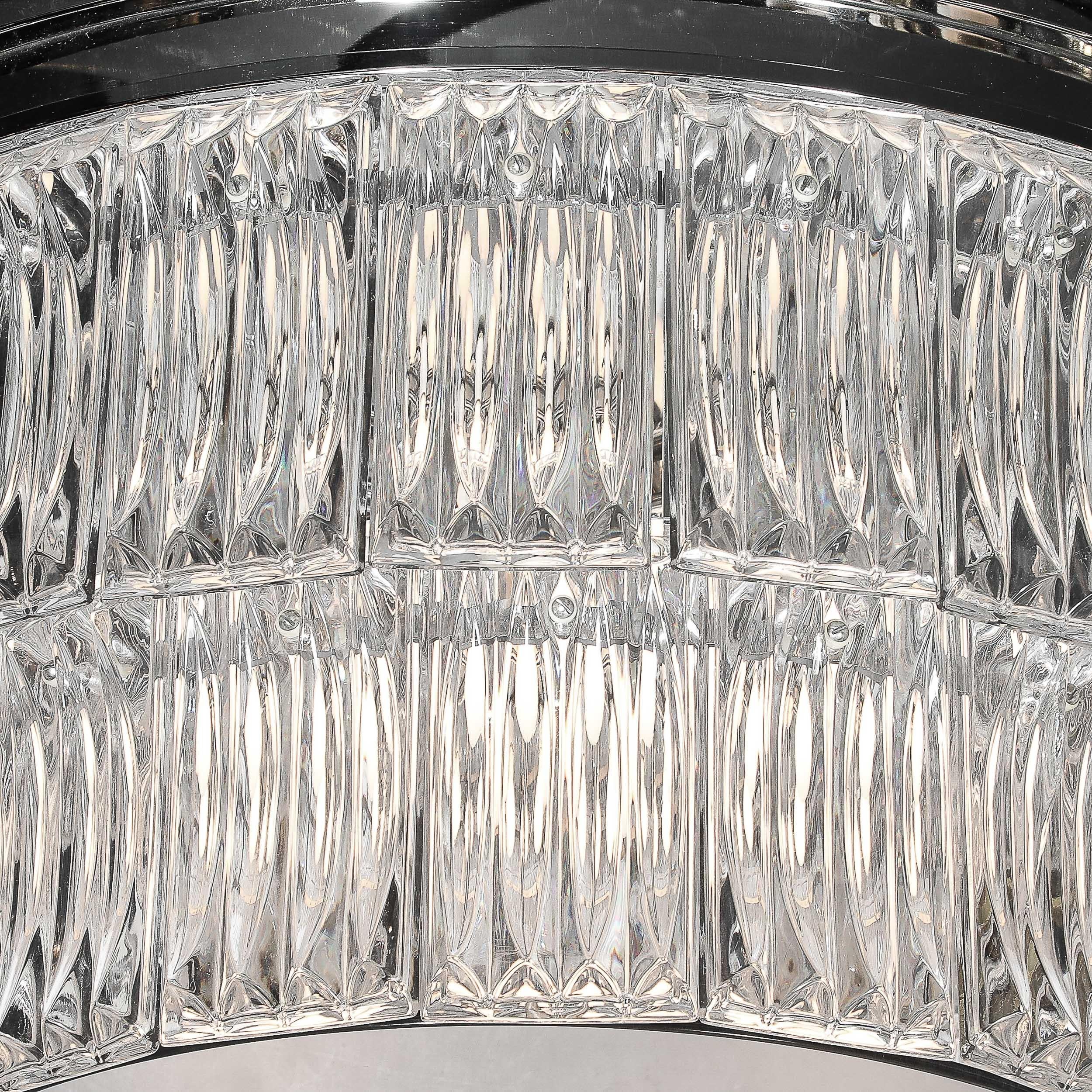 Empotrable de 2 niveles de cristal de Murano transparente de mediados de siglo con difusor de cristal ahumado en venta 2