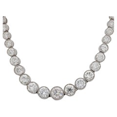 Collana tennis in platino con diamante da 20 carati del Mid Century