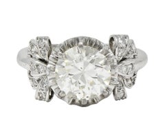 Mid-Century 2,00 CTW Diamant Platin Vintage Bogen Verlobungsring