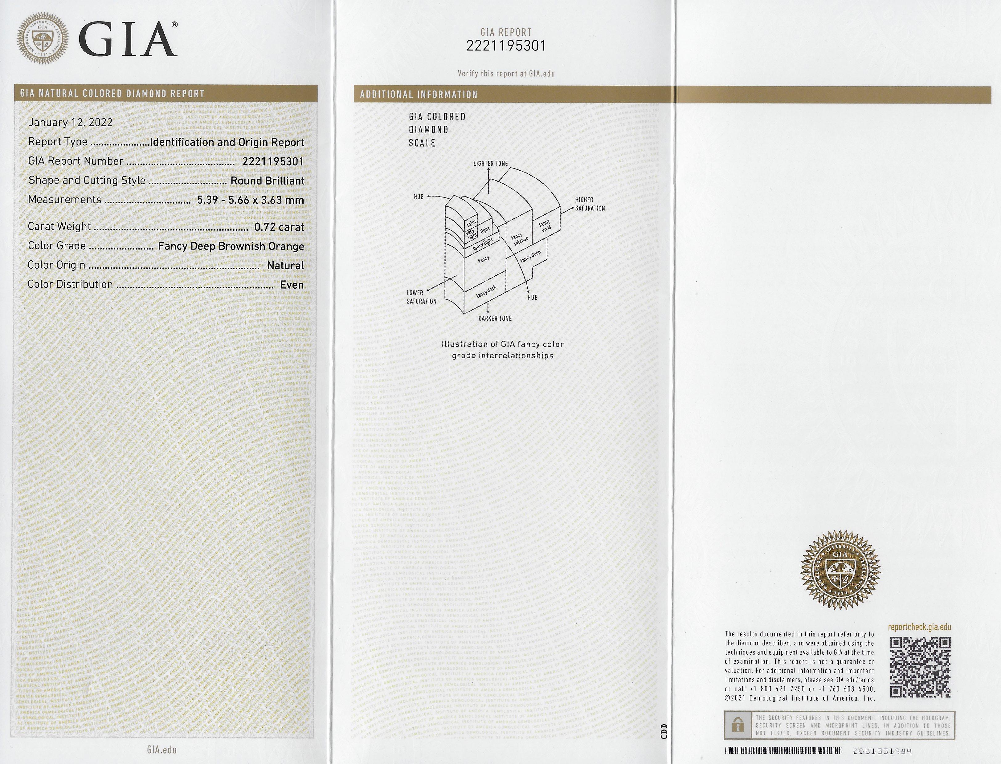 Mid-Century 2.06 CTW Fancy Diamond Platinum Three Stone Vintage Ring GIA in vendita 7