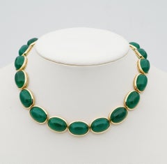 Mid Century 209.00 Ct Natural Chrysoprase Necklace