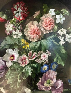 Quadro a olio di fiori in vaso della metà del XX secolo di Gerald Cooper