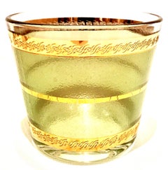 Mid-Century 22-Karat Gold Textured Drinks, Set of 7