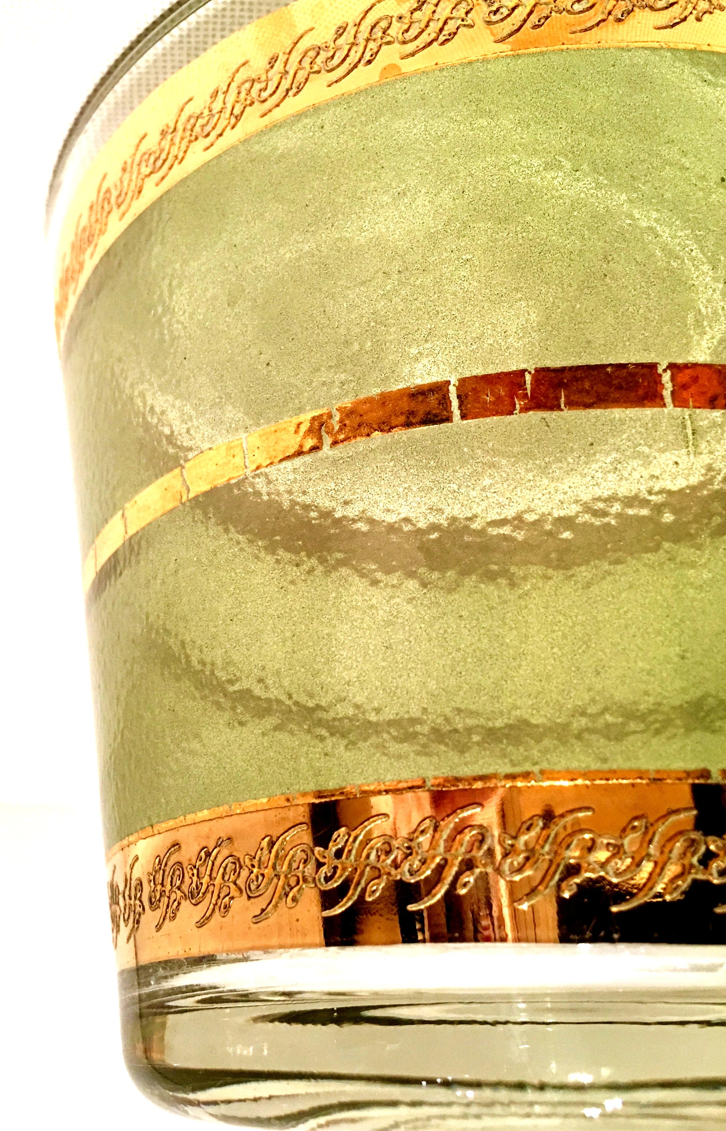 Mid-Century 22-Karat Gold Textured Drinks, Set of 7 For Sale 1