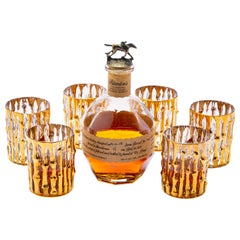 Bicchieri da whisky in bambù dipinti a mano del 22° secolo, set di 6 bicchieri circa 1965