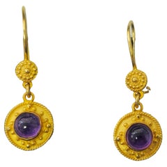 Orecchini Mid Century con ametista da 2,24 carati in oro giallo 18 ct.