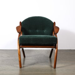 Mid-Century 2249-C Lounge Chair in Walnut & Viridian Velvet by Adrian Pearsall