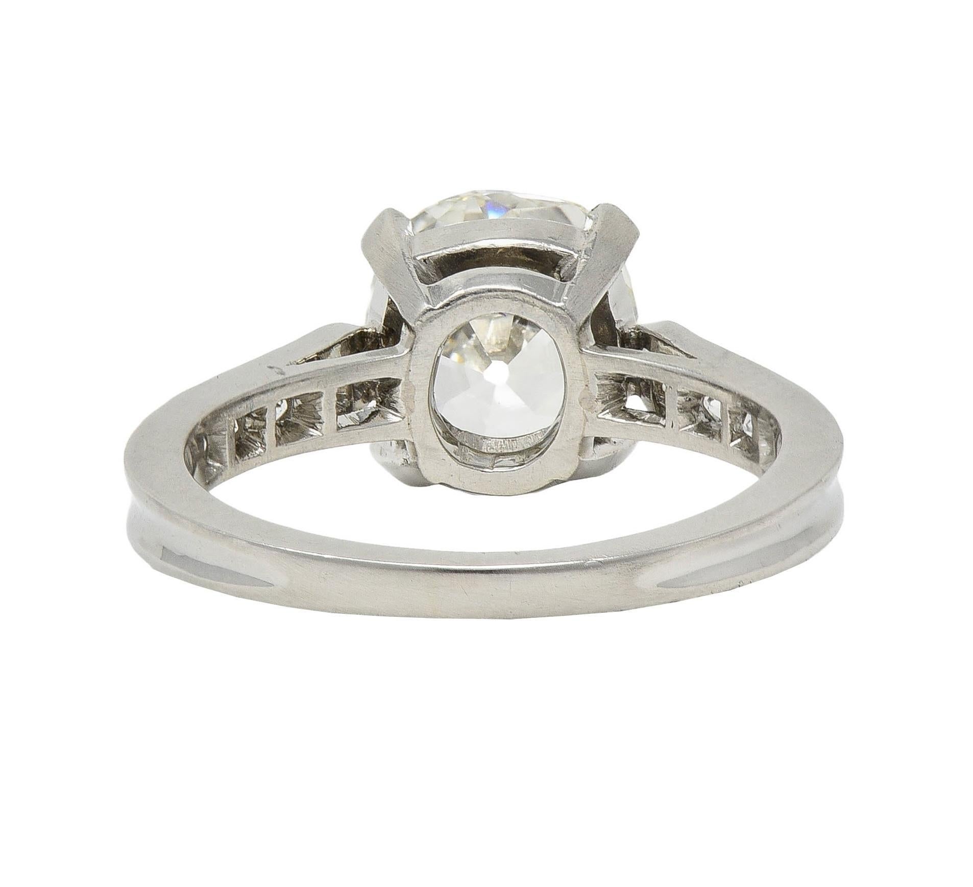 Mid-Century 2,33 CTW Old Mine Diamant Platin Vintage Verlobungsring GIA im Angebot 1