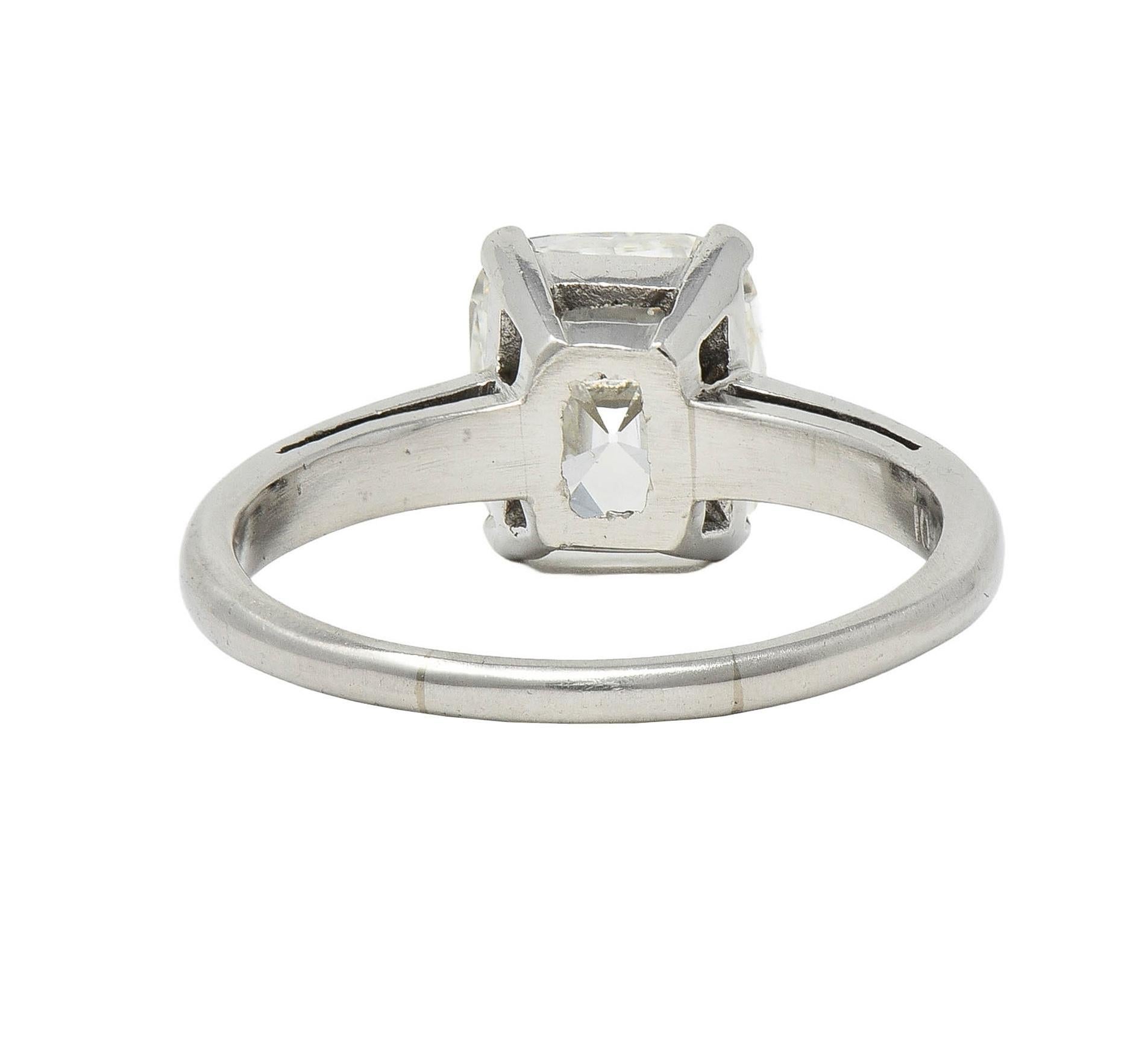 Mid-Century 2.33 CTW Old Mine Diamond Platinum Vintage Engagement Ring GIA For Sale 1