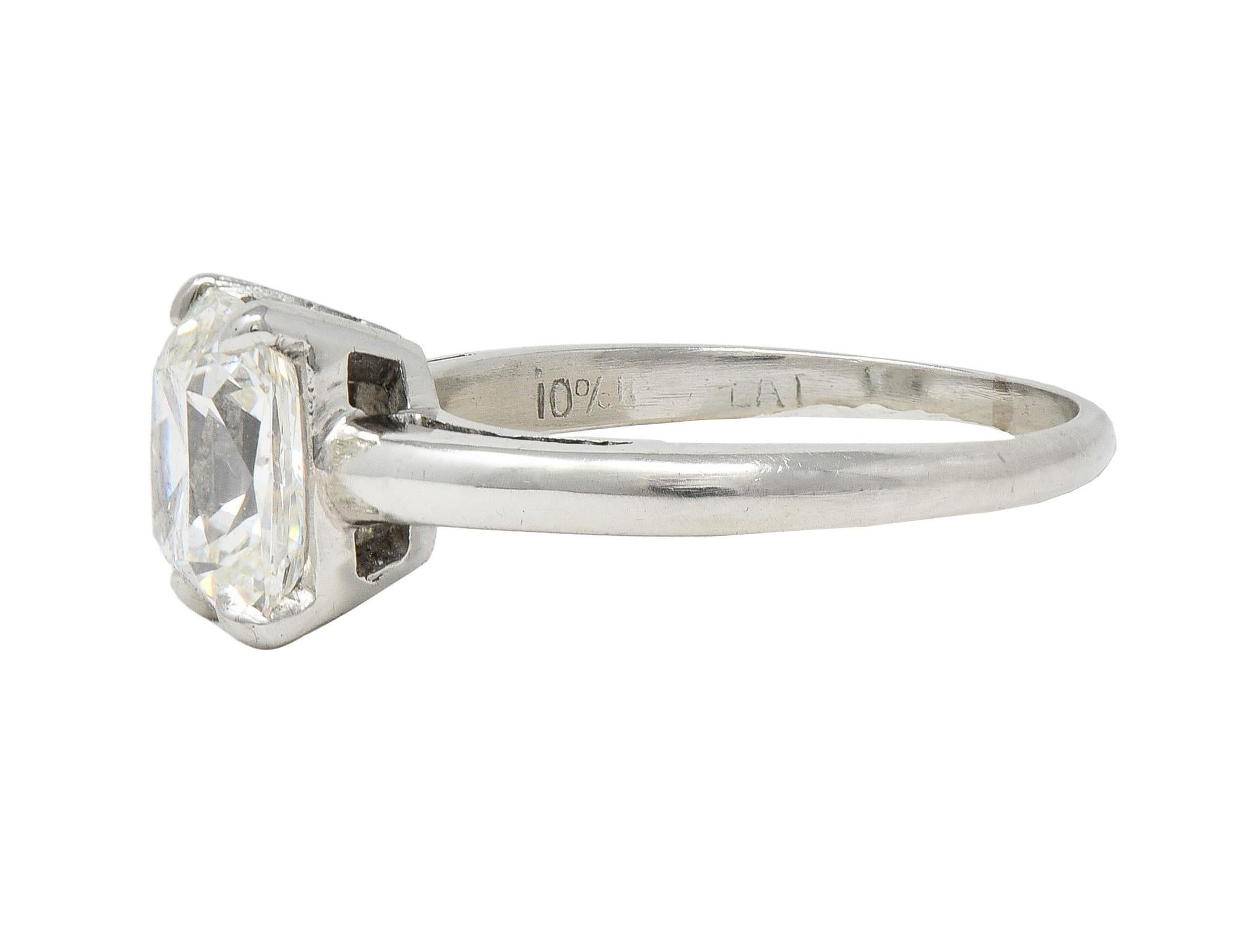 Mid-Century 2.33 CTW Old Mine Diamond Platinum Vintage Engagement Ring GIA For Sale 3