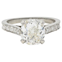 Mid-Century 2,33 CTW Old Mine Diamant Platin Vintage Verlobungsring GIA