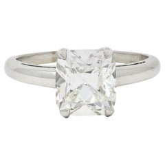 Mid-Century 2,33 CTW Old Mine Diamant Platin Vintage Verlobungsring GIA