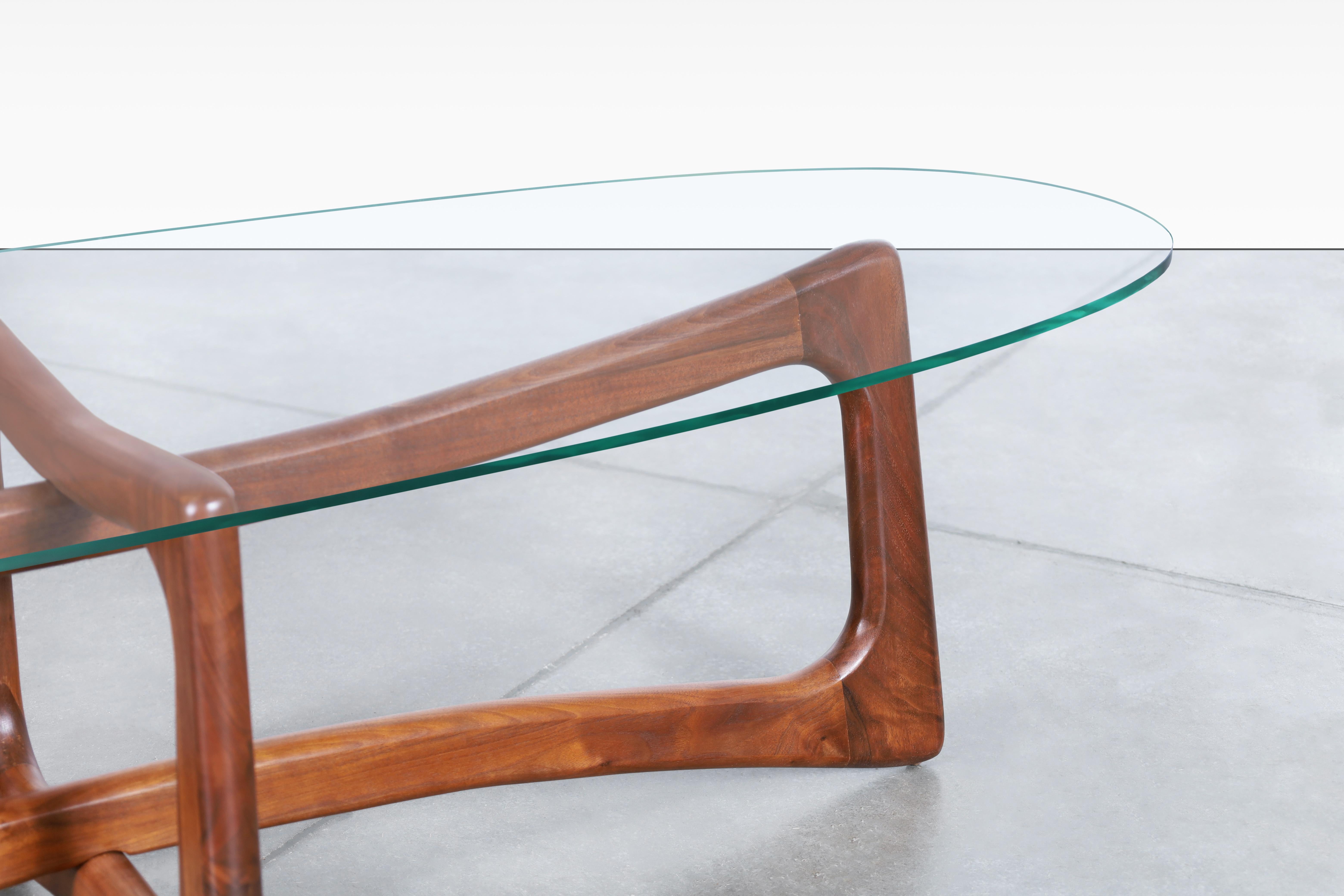 Mid-Century 2454-TGO Walnut Coffee Table by Adrian Pearsall for Craft Associates 3