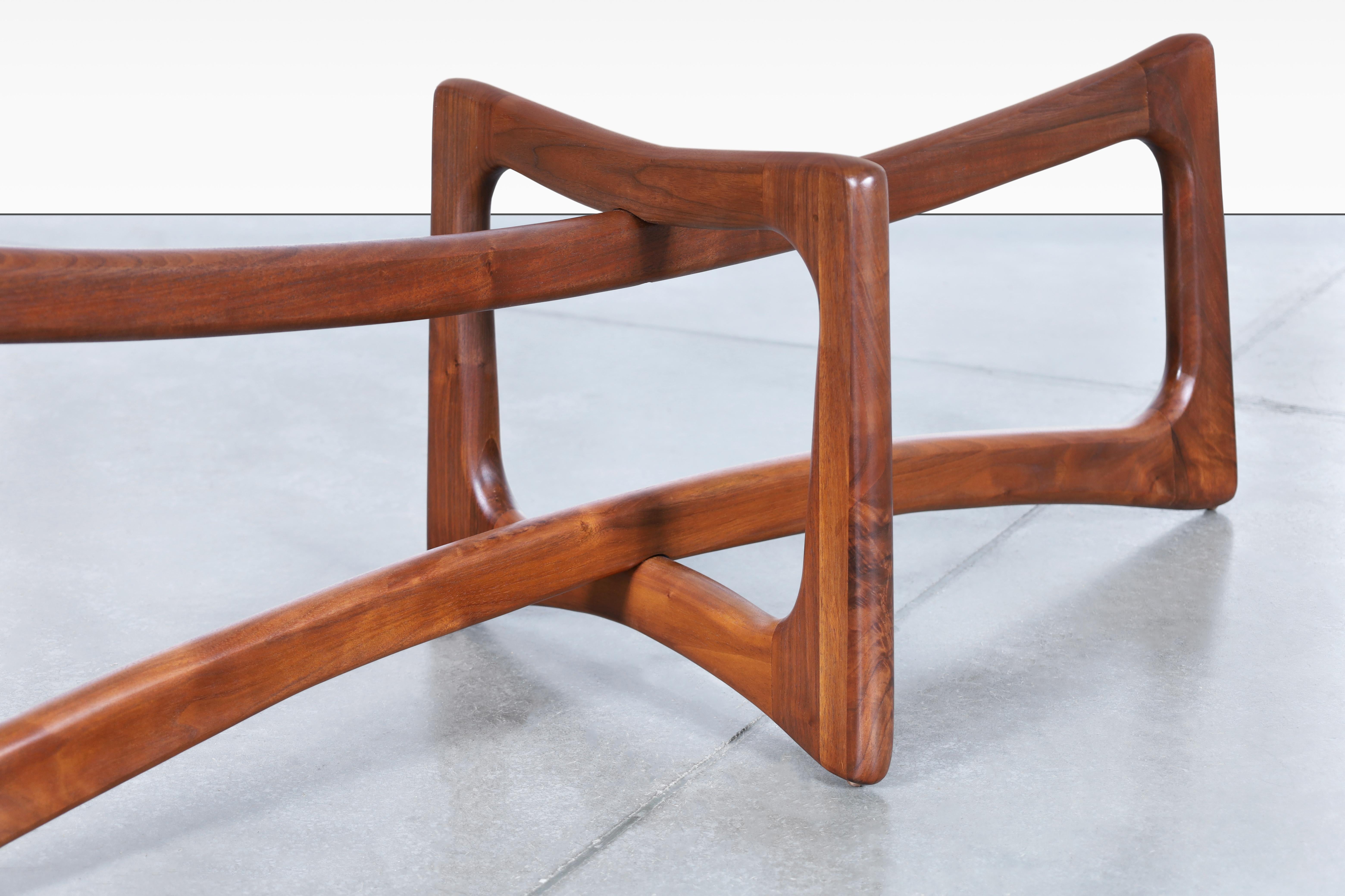 Glass Mid-Century 2454-TGO Walnut Coffee Table by Adrian Pearsall for Craft Associates