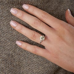 Mid Century 2,50 Karat Diamanten im Übergangsschliff Verlobungsring aus Platin