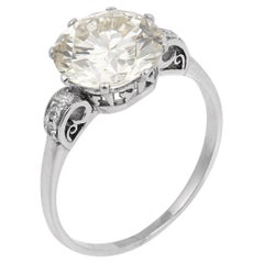 Mid Century 2,50 Karat Diamanten im Übergangsschliff Verlobungsring aus Platin