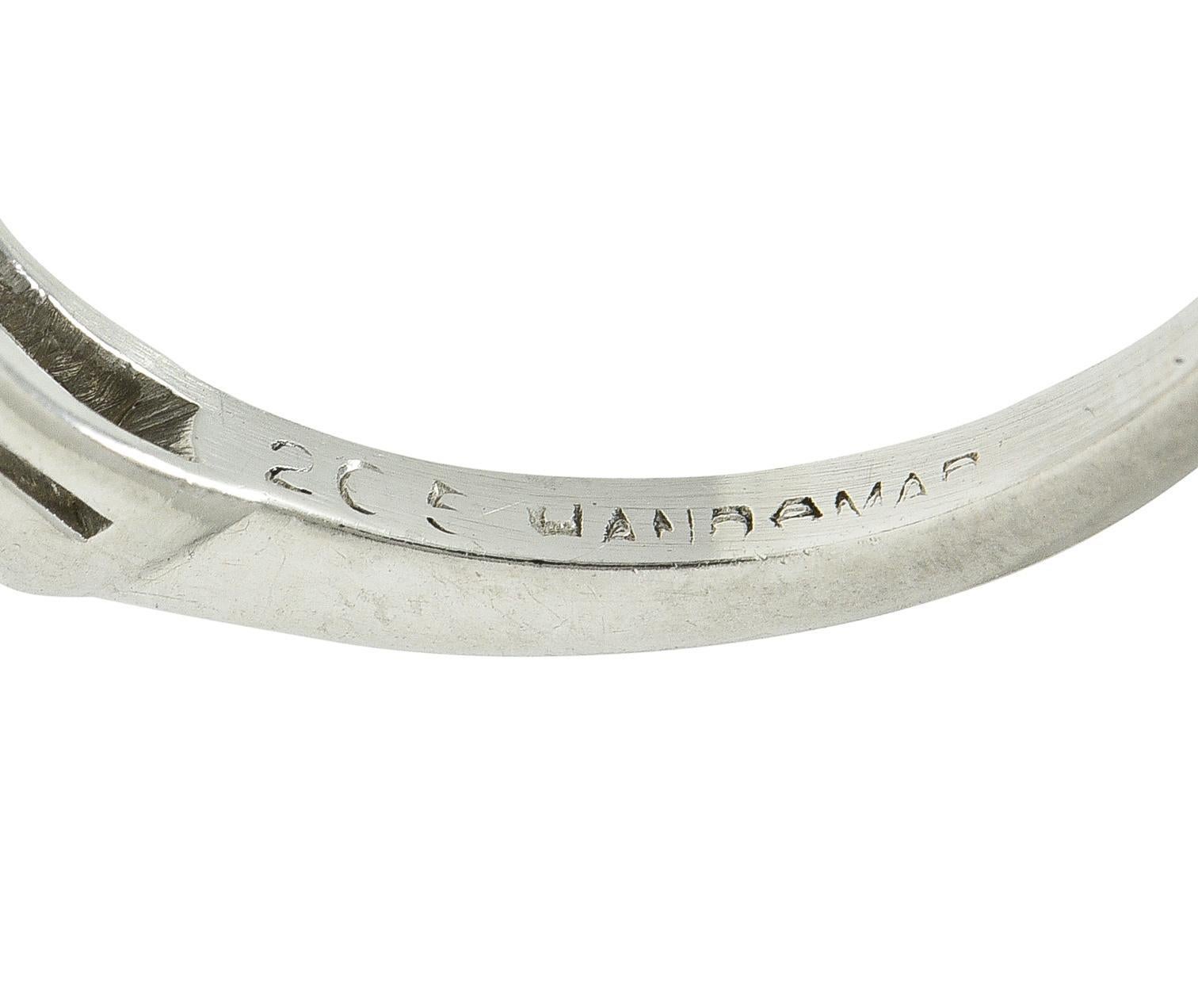 Mid-Century 2.50 CTW Natural Alexandrite Diamond Platinum Vintage Ring AGL en vente 4