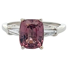 Midcentury 2.51 Carats Spinel Diamond Platinum Ring
