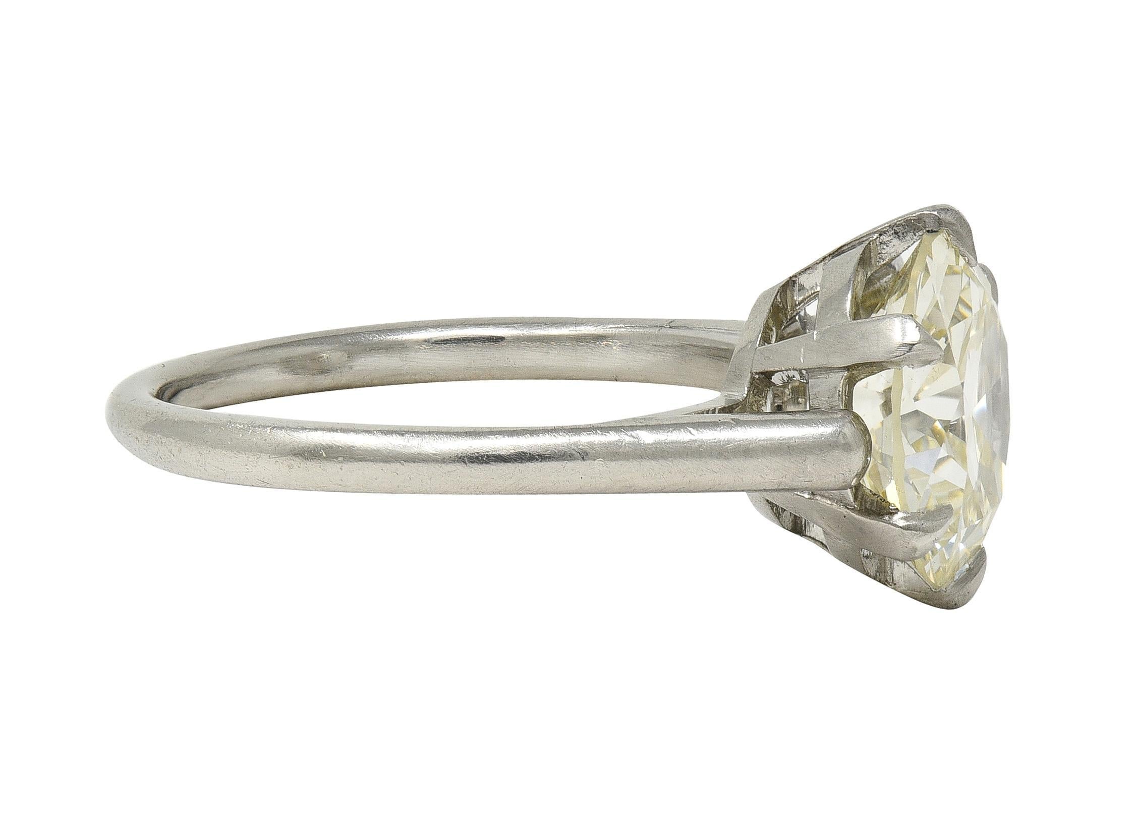 Mid-Century 2,64 CTW Diamant Platin Vintage Solitär Verlobungsring GIA im Zustand „Hervorragend“ im Angebot in Philadelphia, PA