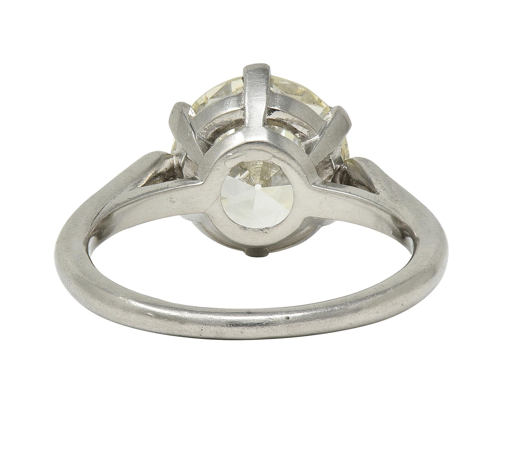 Mid-Century 2,64 CTW Diamant Platin Vintage Solitär Verlobungsring GIA für Damen oder Herren im Angebot