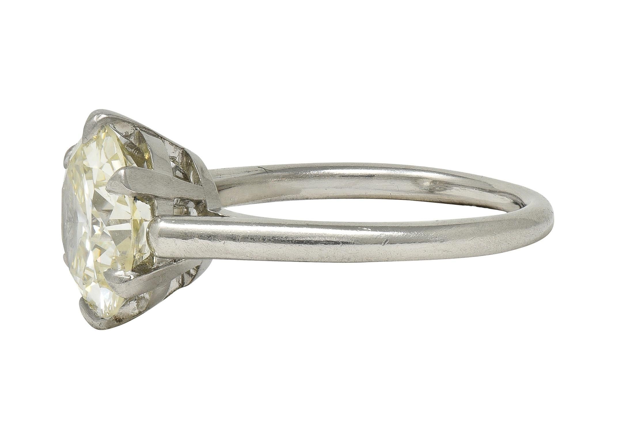Mid-Century 2,64 CTW Diamant Platin Vintage Solitär Verlobungsring GIA im Angebot 1