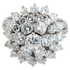 Mid Century 2.70 carat diamond platinum cocktail ring