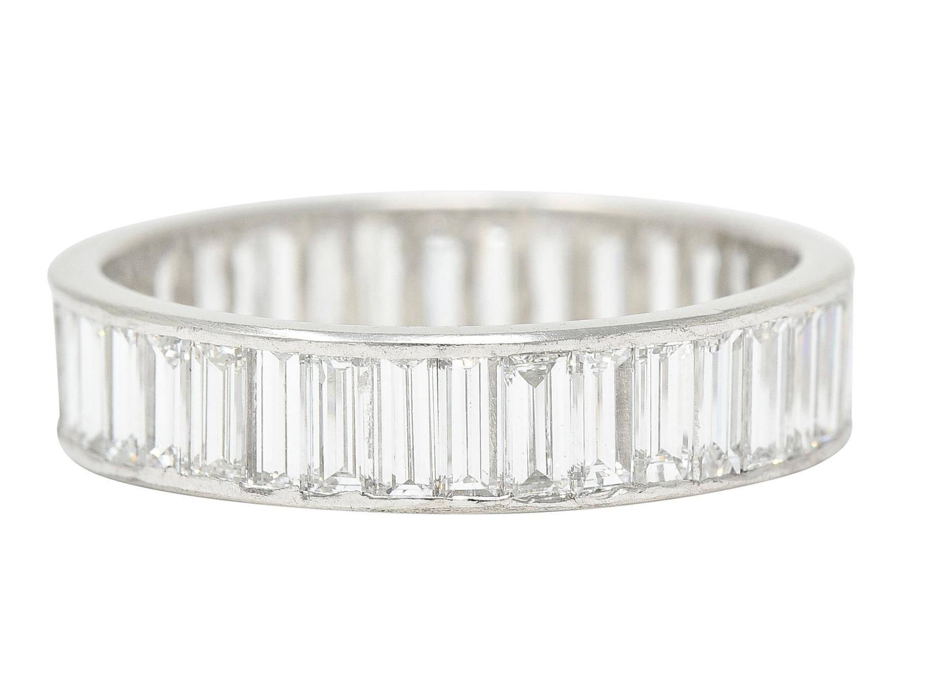 Retro Mid-Century 2.70 Carats Diamond Platinum Eternity Wedding Band Ring