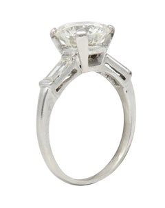 Mid-Century 2.74 CTW Transitional Cut Diamond Platinum Engagement Ring GIA