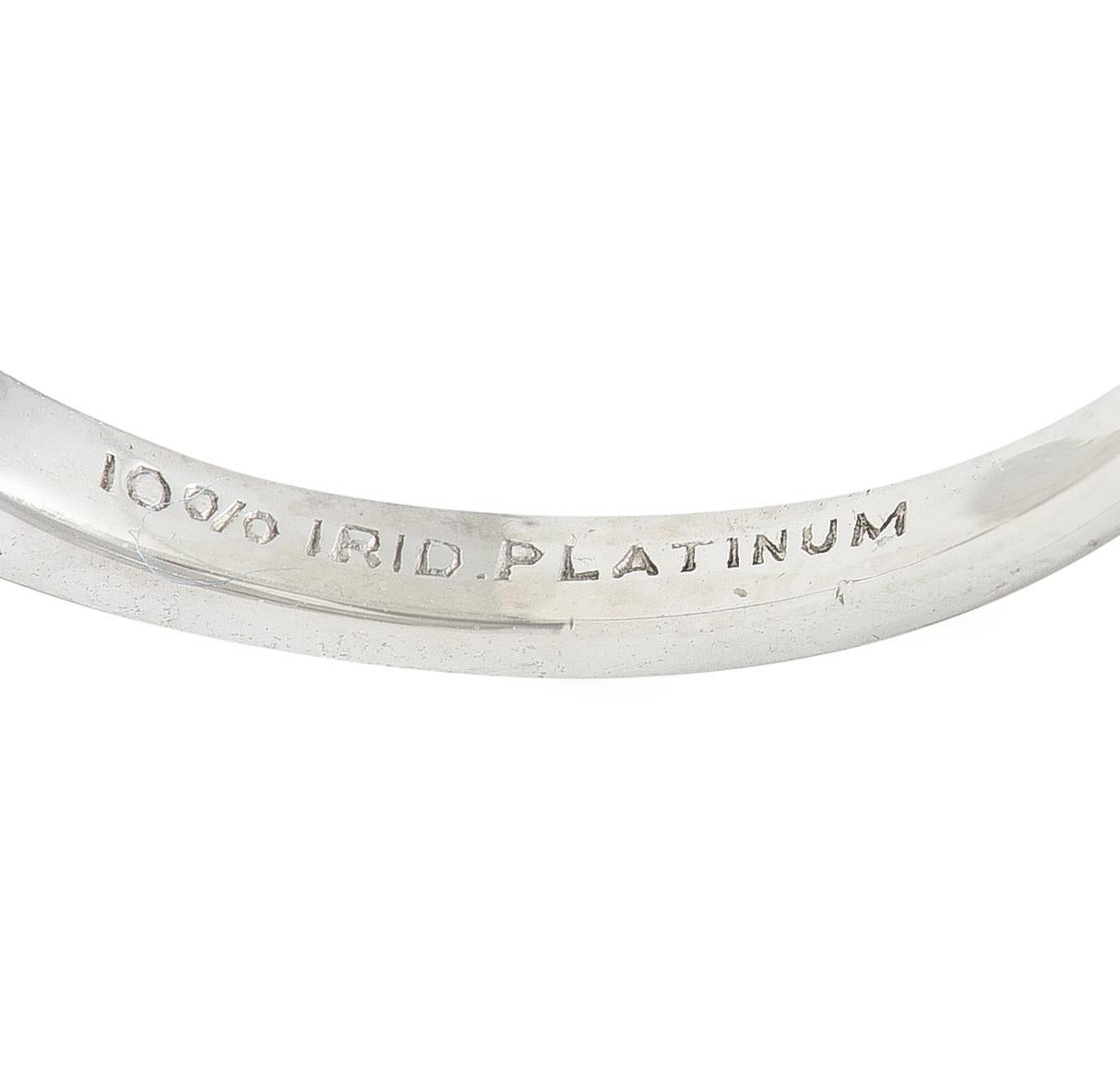 Mid-Century 2.78 Carats Square Step Cut Diamond Platinum Engagement Ring GIA 1