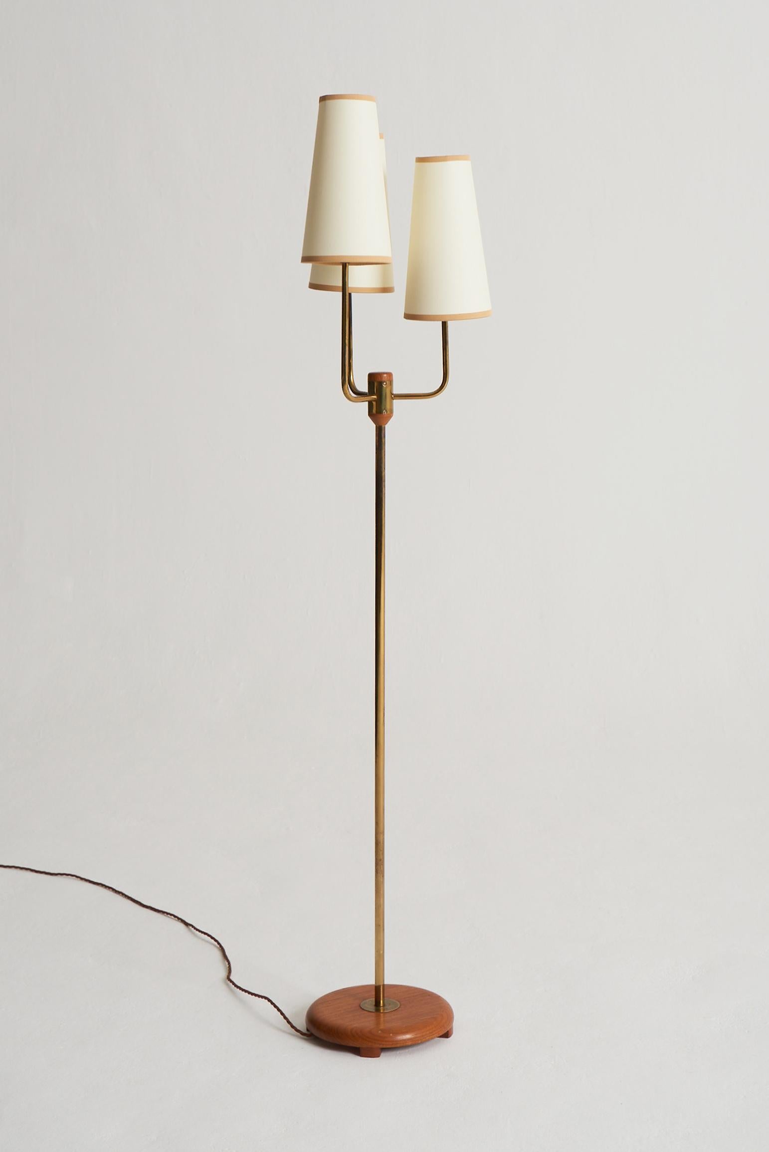 Swedish Mid-Century 3-Arm Floor Lamp