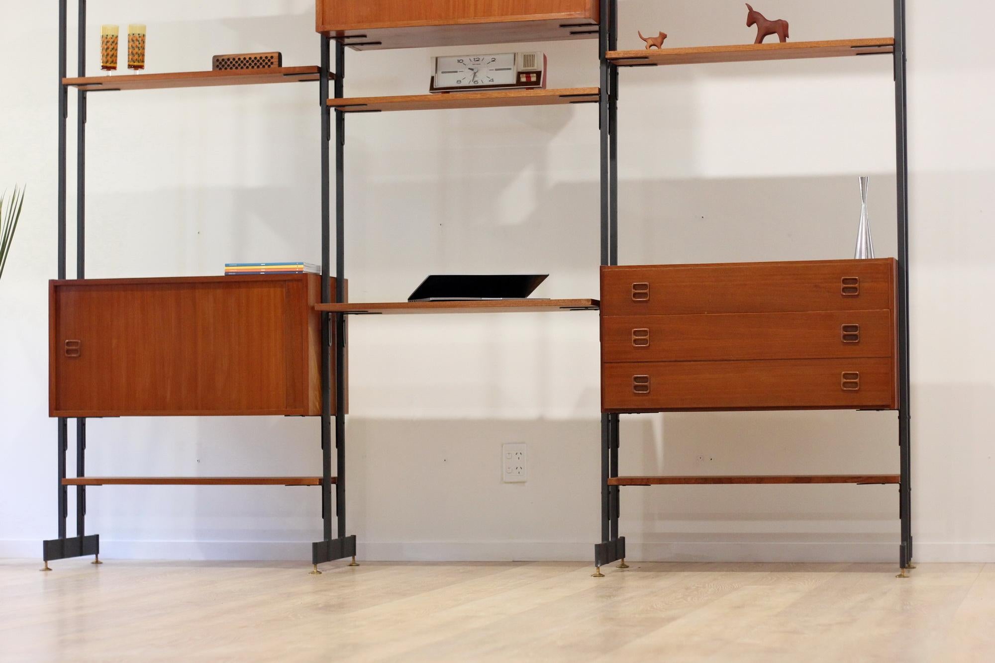 Mid Century 3-Bay Freestand Wall Units 8