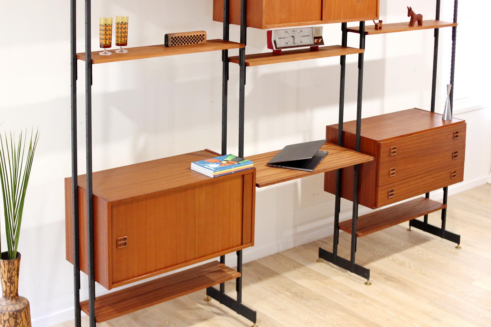 Mid Century 3-Bay Freestand Wall Units 12