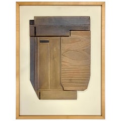 Retro Mid-Century 3-D Rock Abstract Sculpture Portrait Artwork