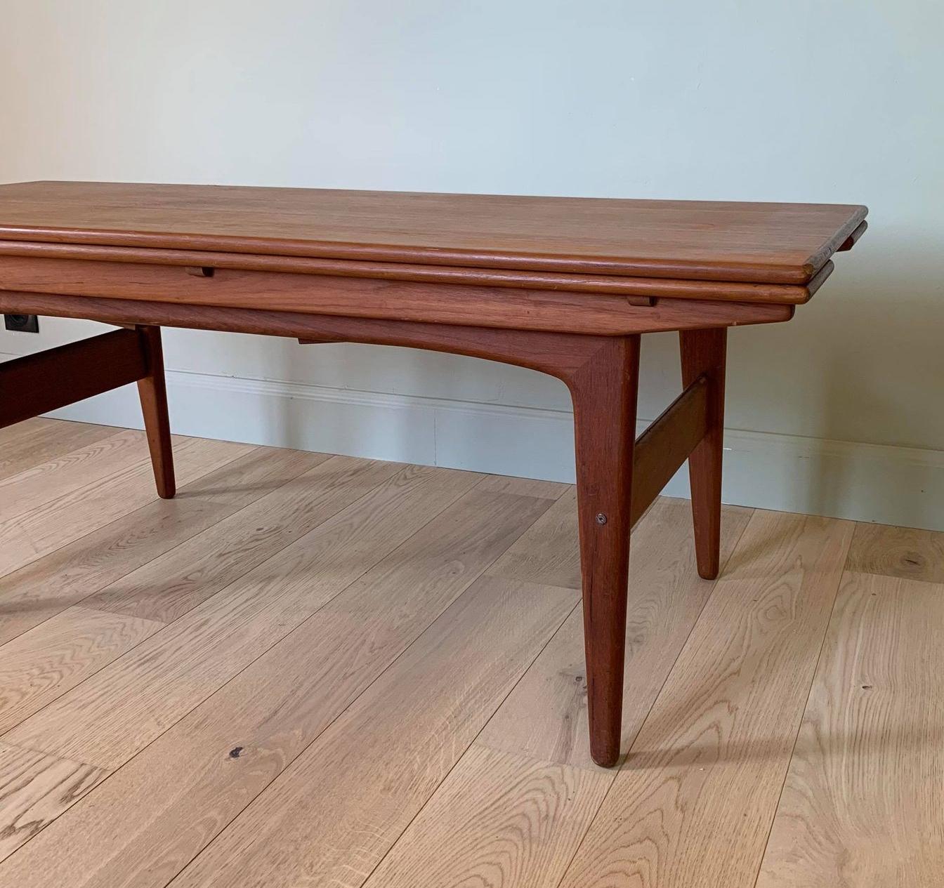 Mid-Century 3 Fonctions Table/Console/Coffee Table by Kai Kristiansen, Denmark For Sale 5