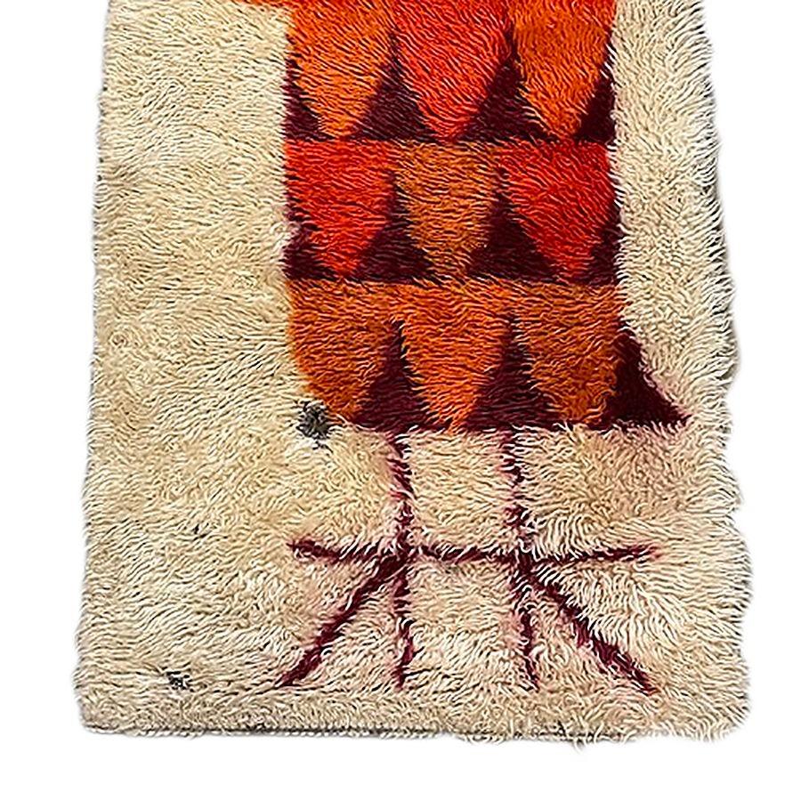 American Mid Century 3' Foot Hand-Hooked Bird Tapestry Rug Wall Hanging For Sale