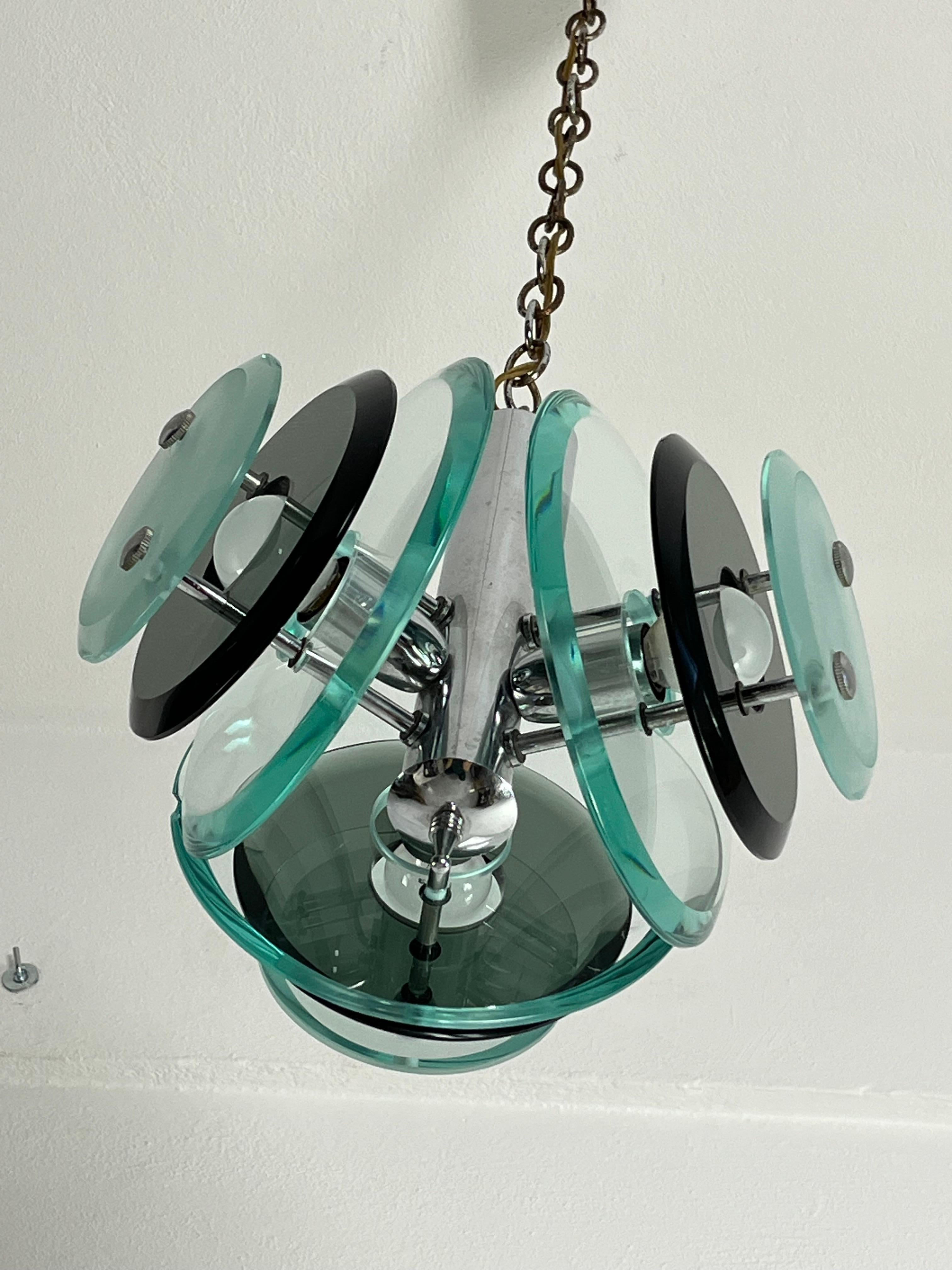 Lustre à 3 lumières du milieu du siècle, modèle « Satellite » attribué à VECA, années 1960 en vente 6