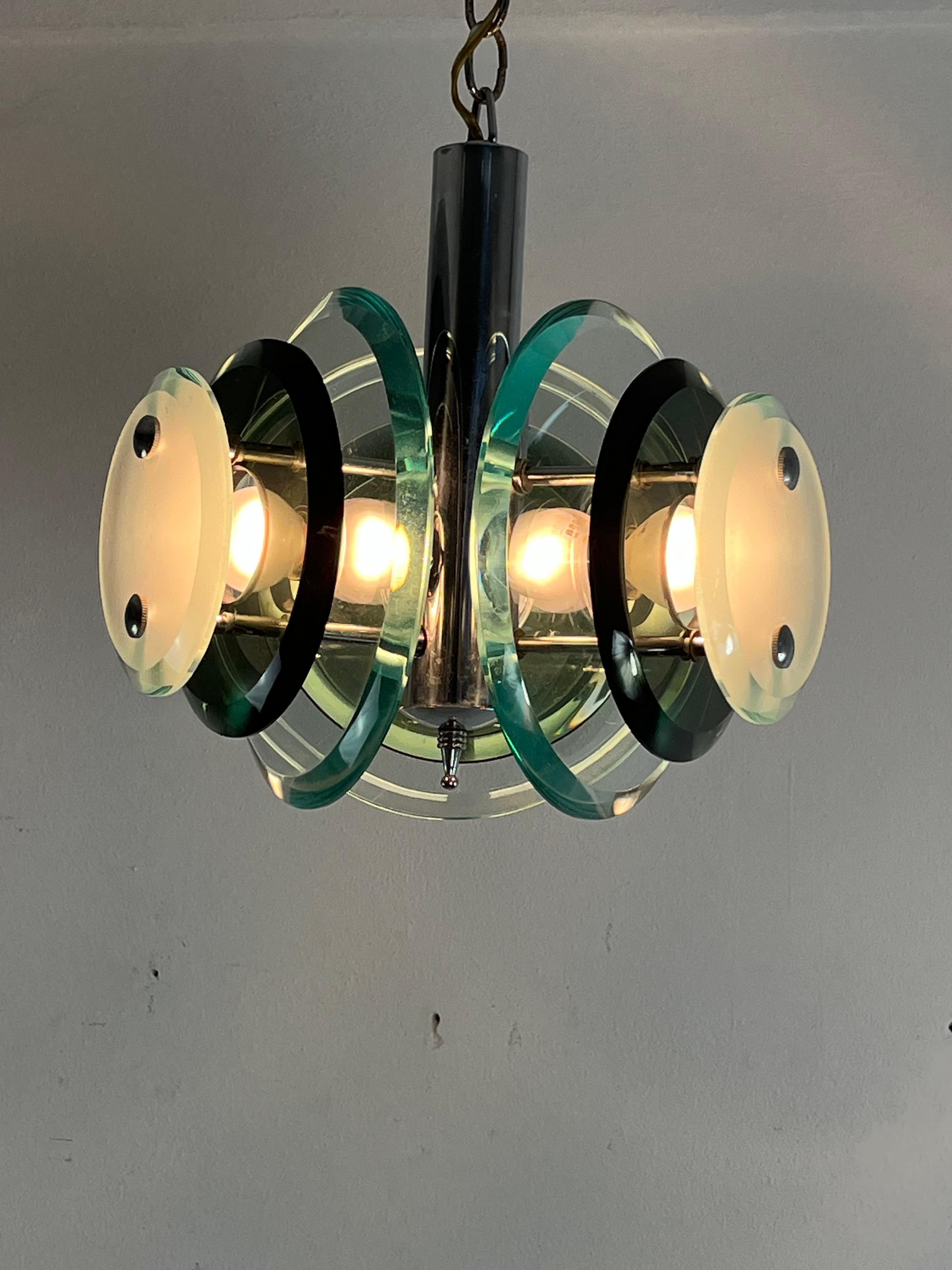 Lustre à 3 lumières du milieu du siècle, modèle « Satellite » attribué à VECA, années 1960 en vente 3