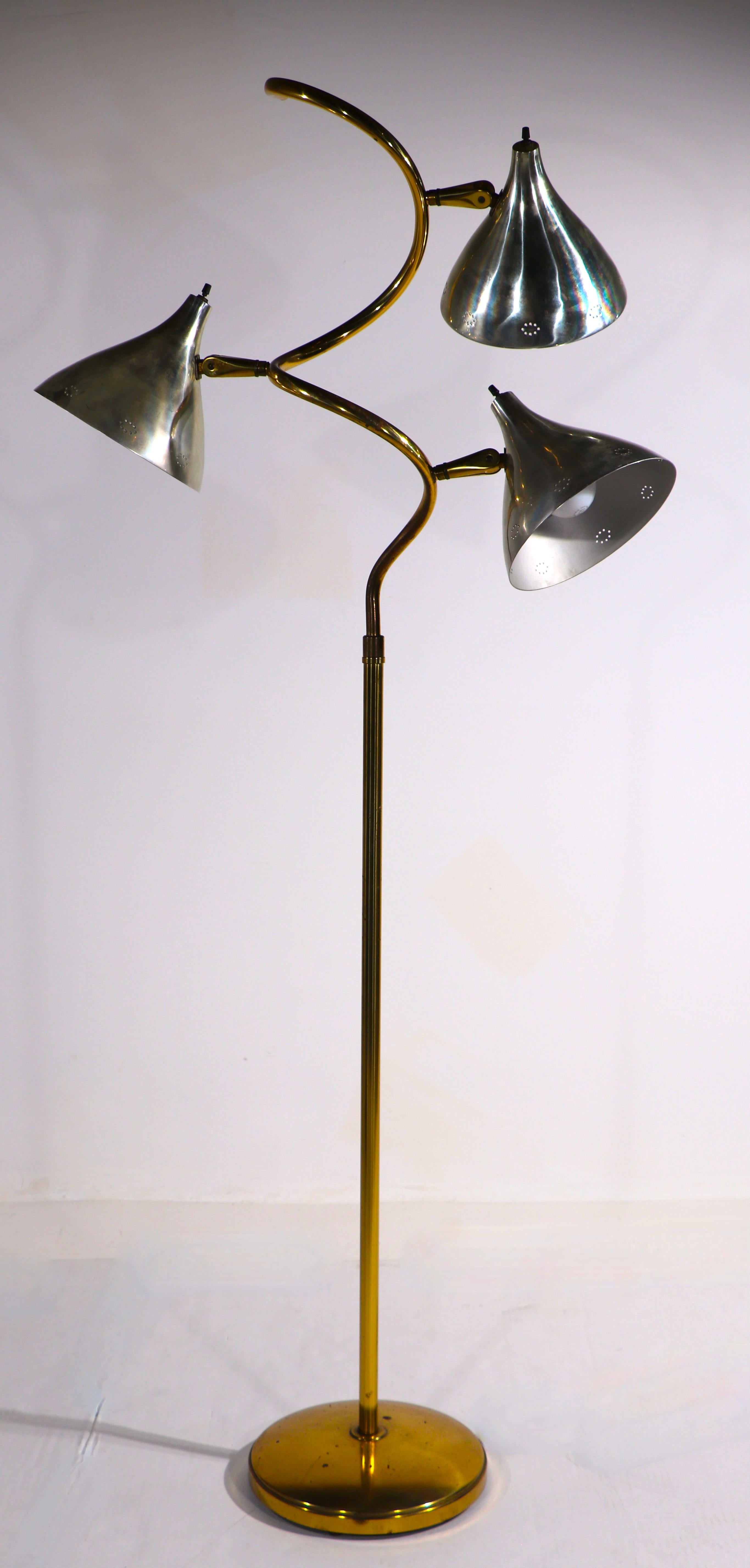 Mid Century 3 Light Floor Lamp by Thurston For Sale 4