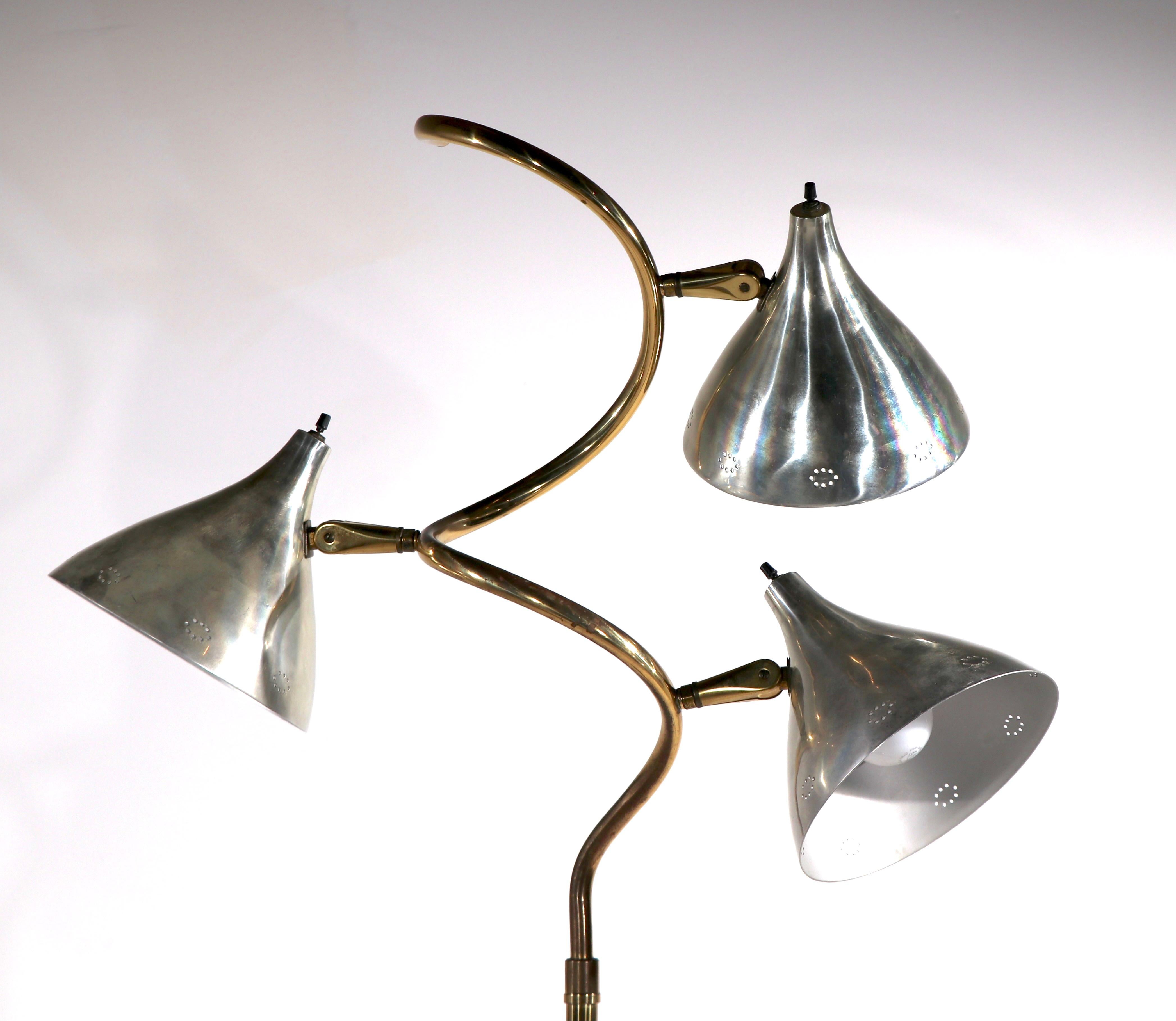 Mid Century 3 Light Floor Lamp by Thurston For Sale 5