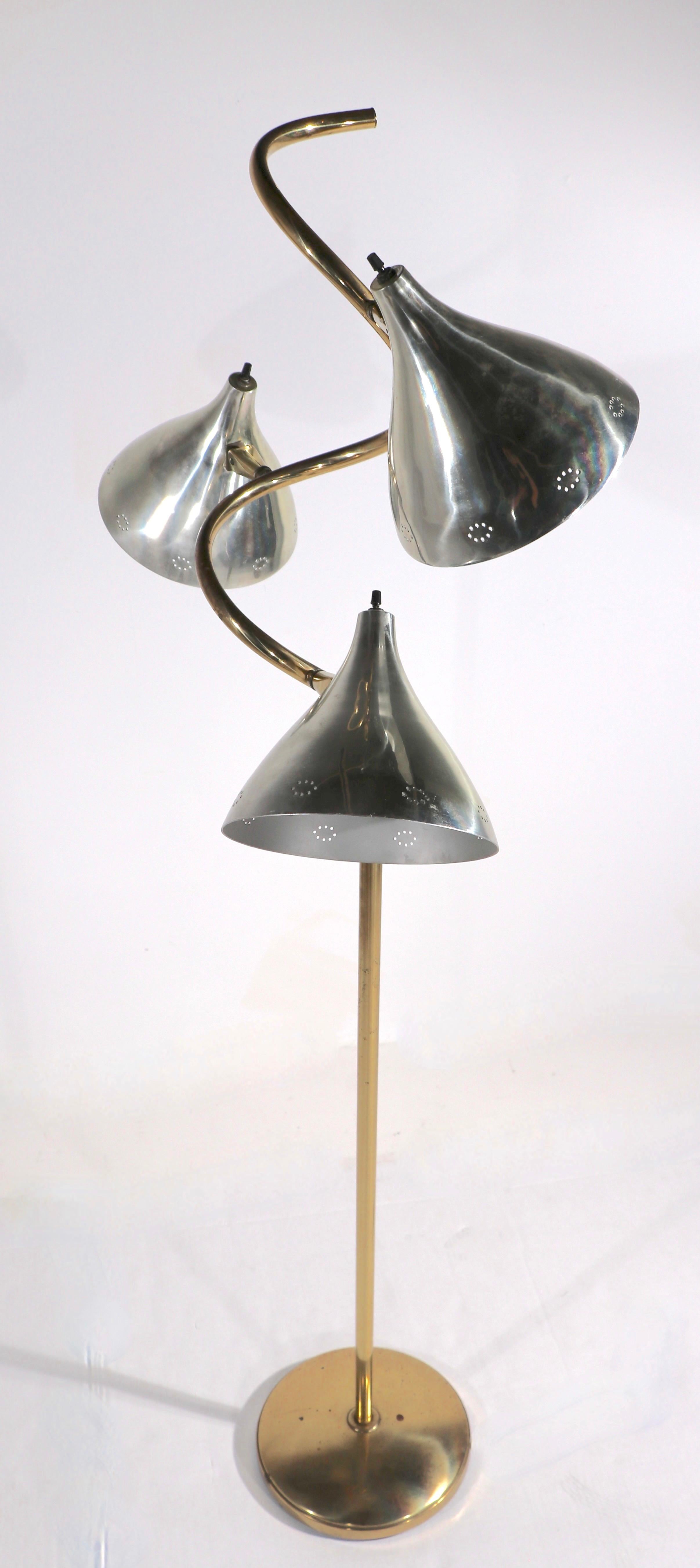 Mid-Century Modern Mid Century 3 Light Floor Lamp by Thurston For Sale