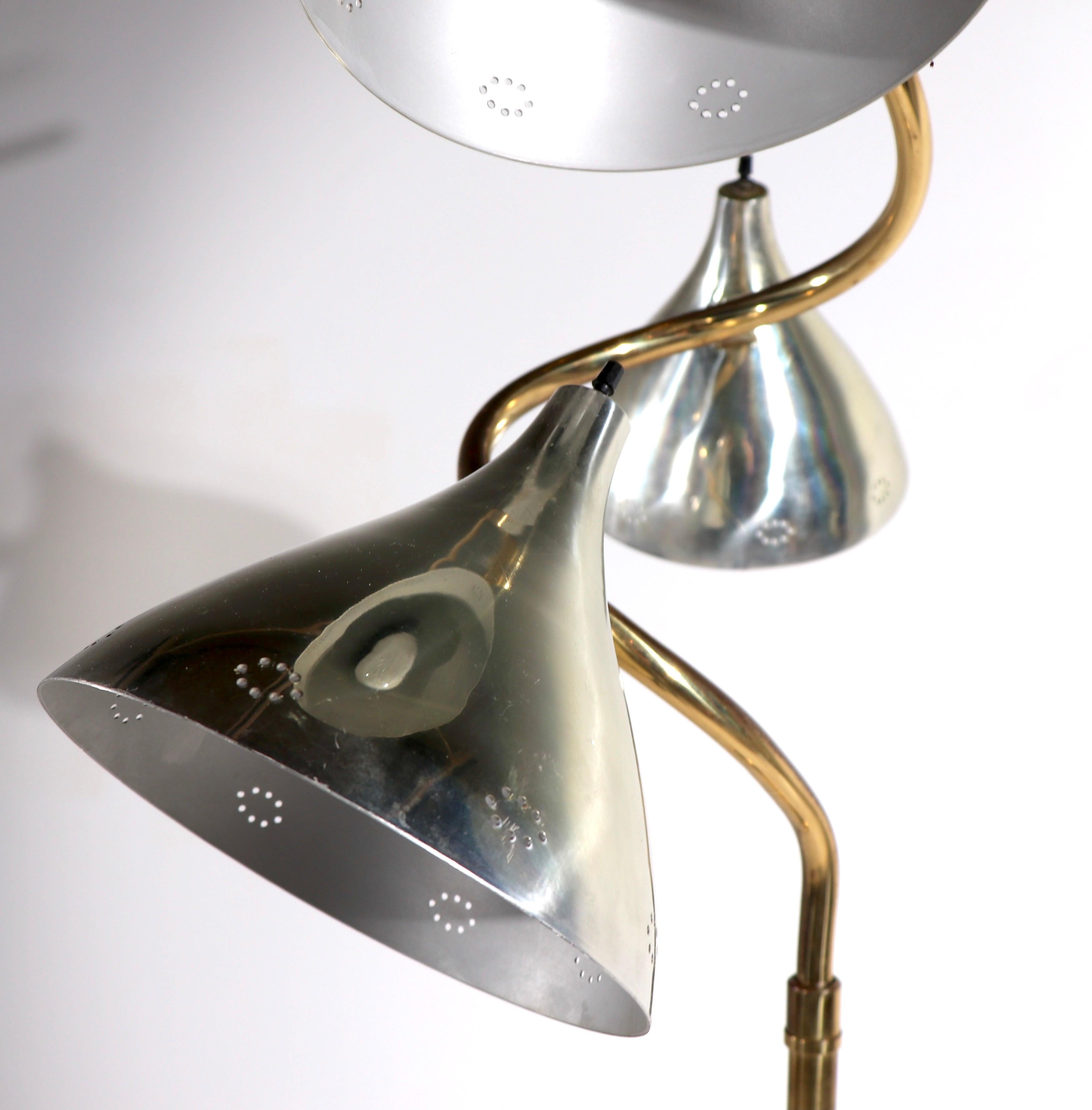 Mid Century 3 Light Floor Lamp by Thurston For Sale 1