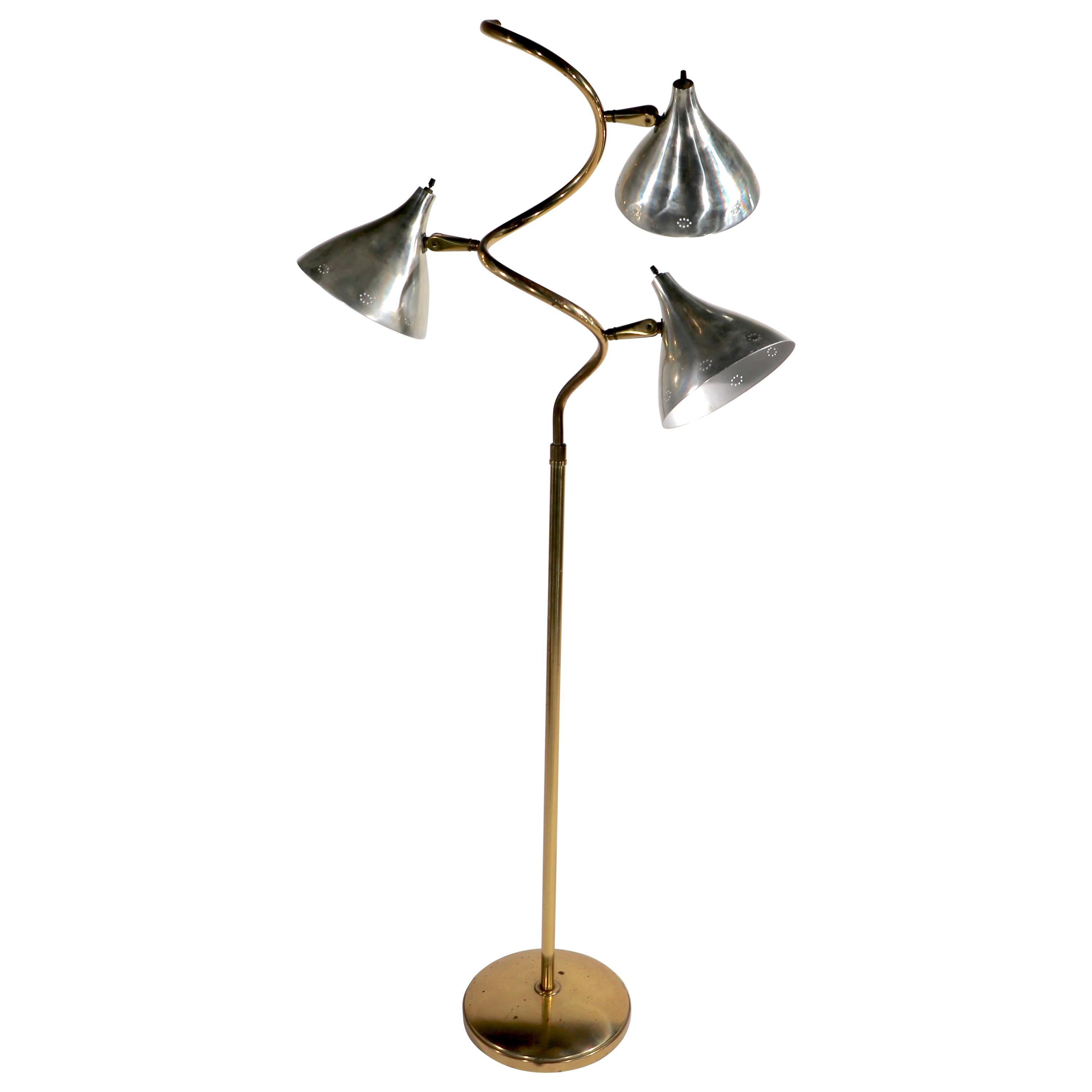 Mid Century 3 Light Floor Lamp by Thurston For Sale